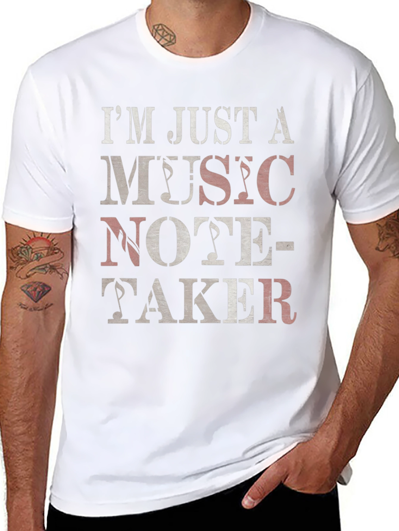Music Note-Taker Graphic Tee Shirt