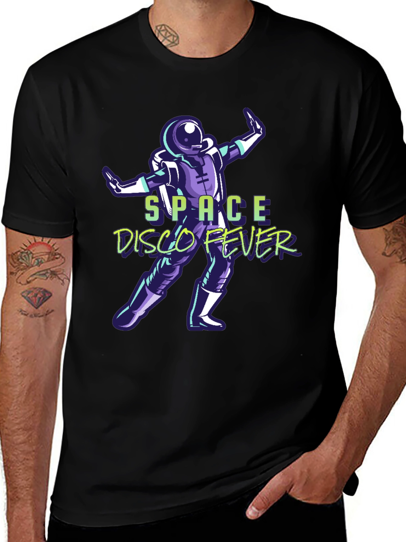 Space Disco Fever T-Shirt - Retro Astronaut Design