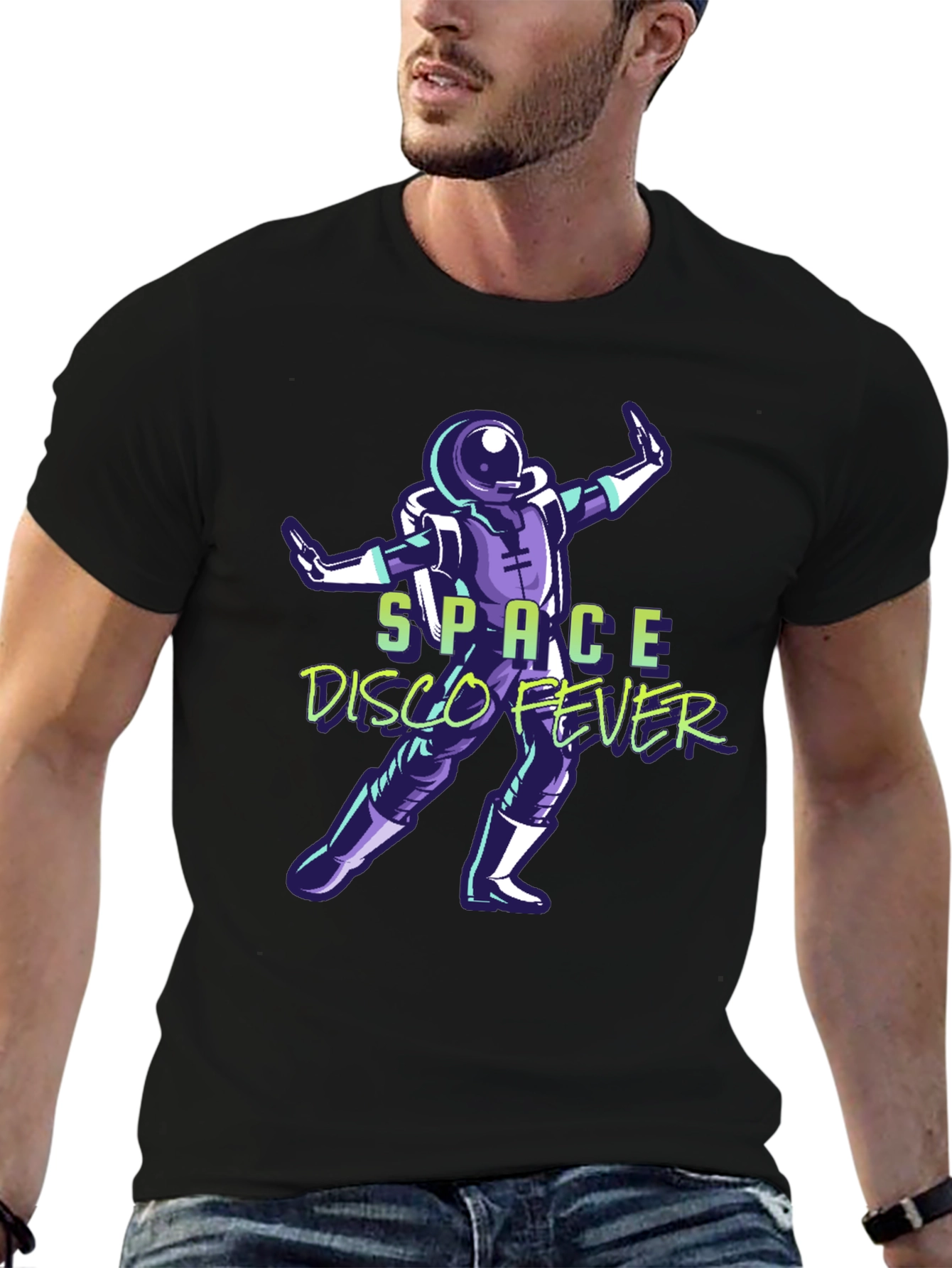 Space Disco Fever T-Shirt - Retro Astronaut Design