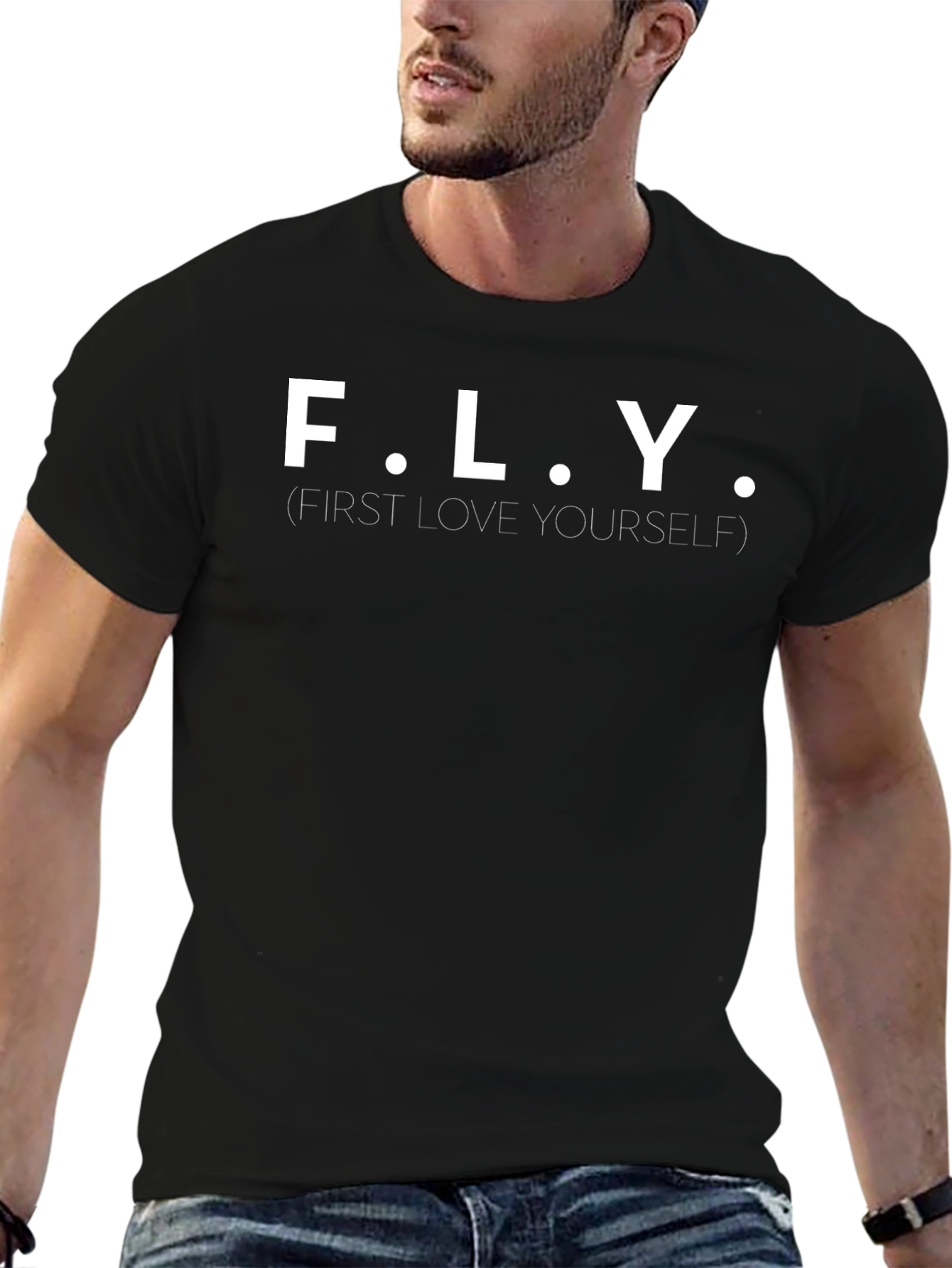 F.L.Y. First Love Yourself Black Graphic Tee
