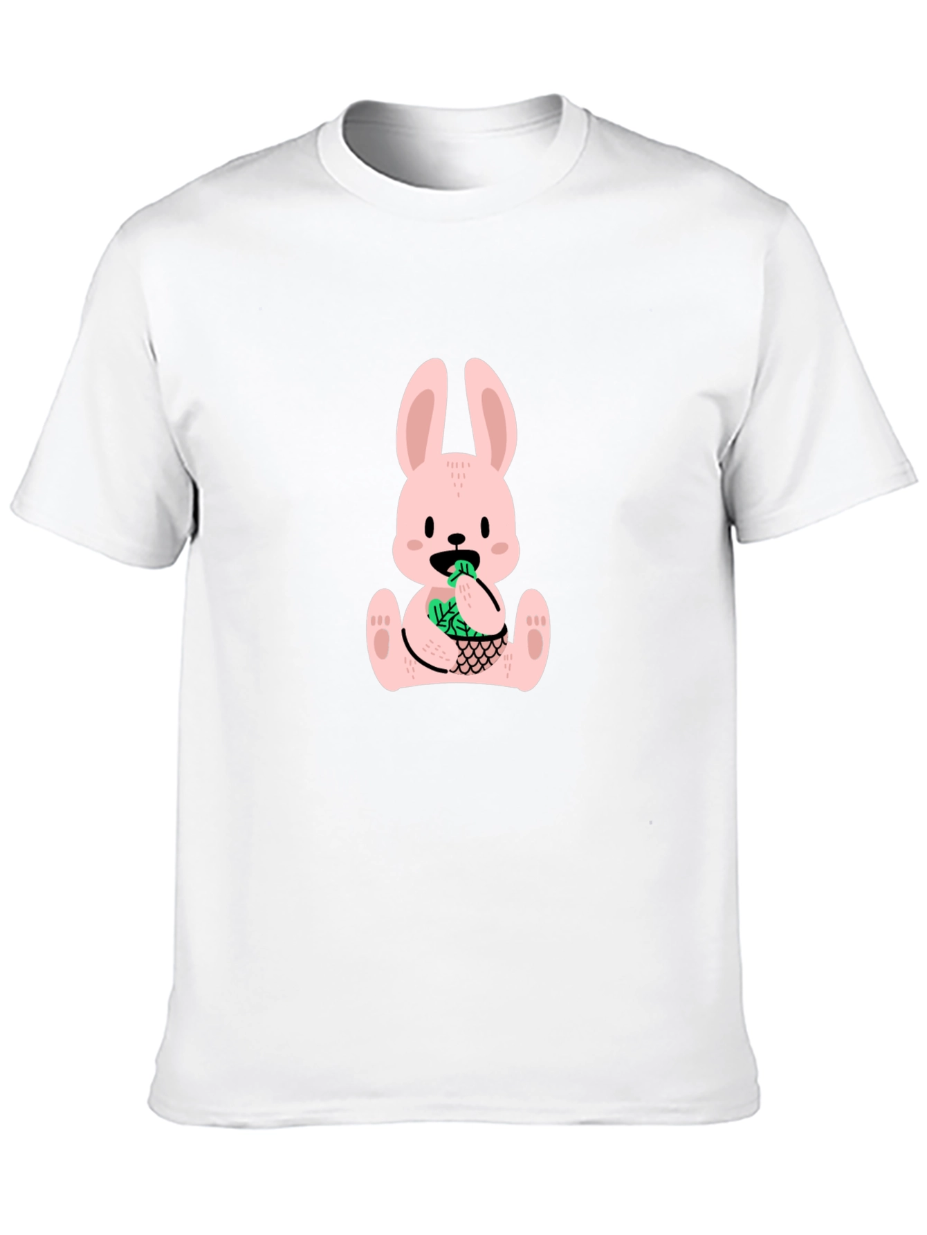 Funny Bunny Graphic Tee - Black Cotton T-Shirt