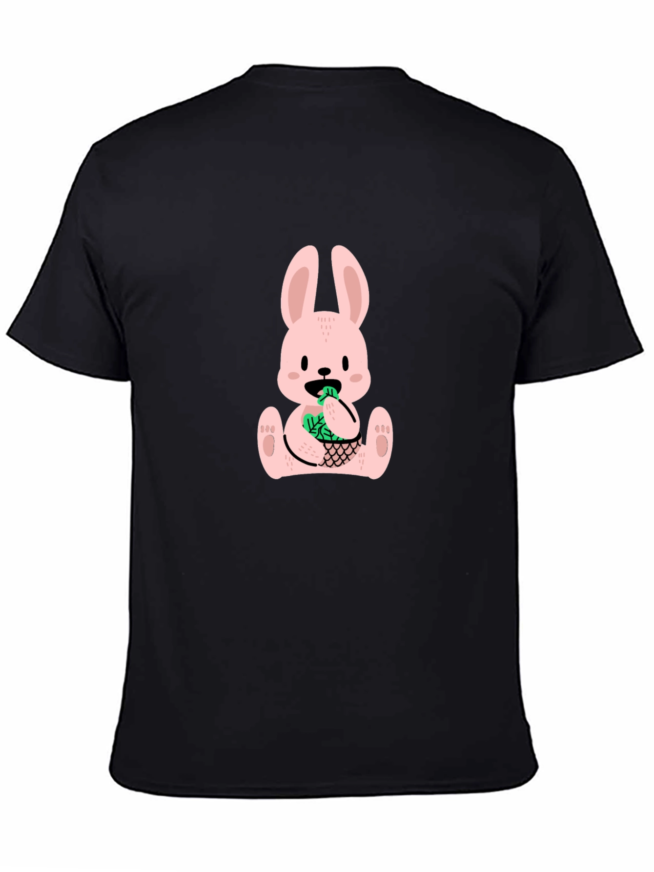 Funny Bunny Graphic Tee - Black Cotton T-Shirt