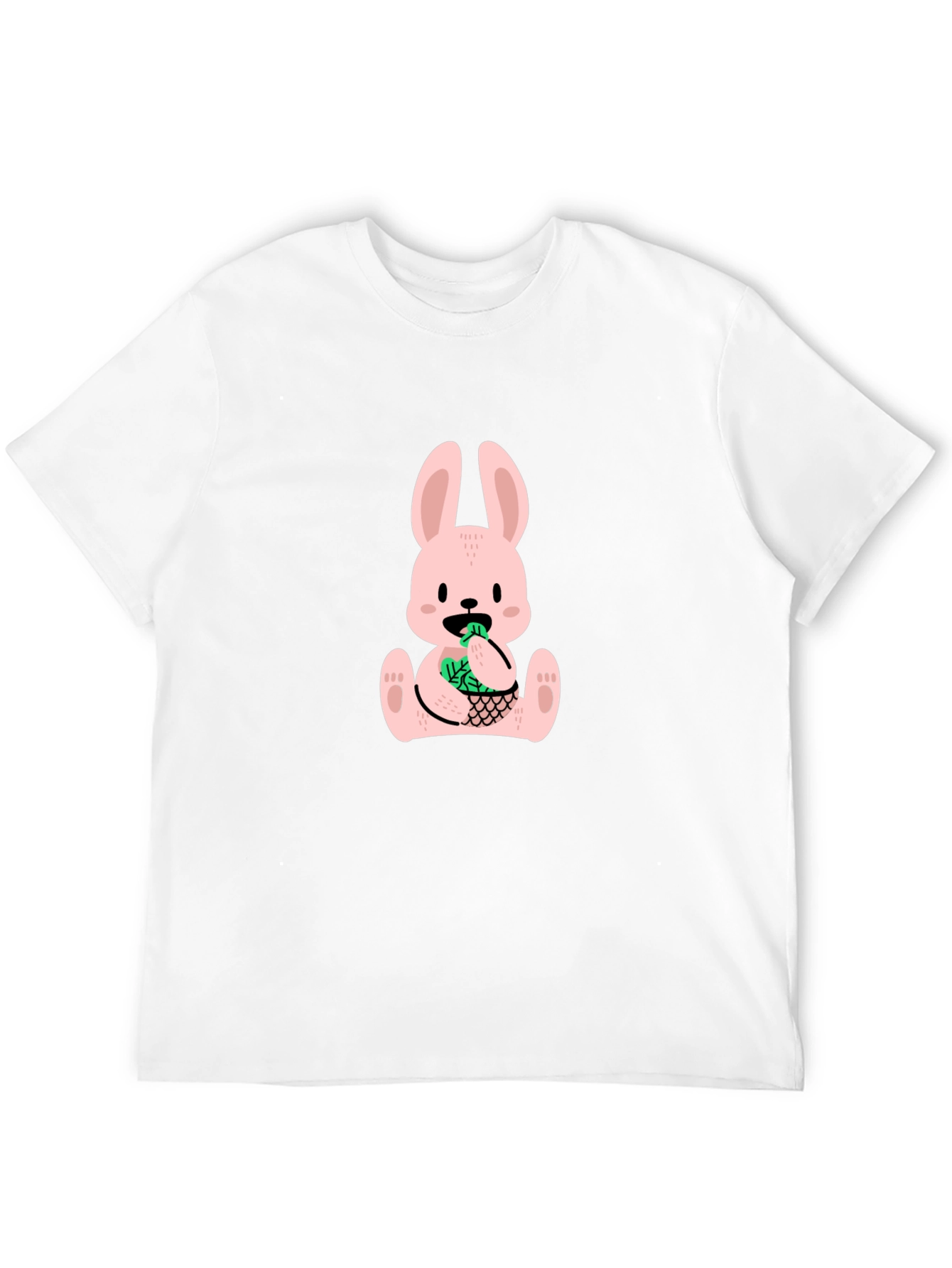 Funny Bunny Graphic Tee - Black Cotton T-Shirt