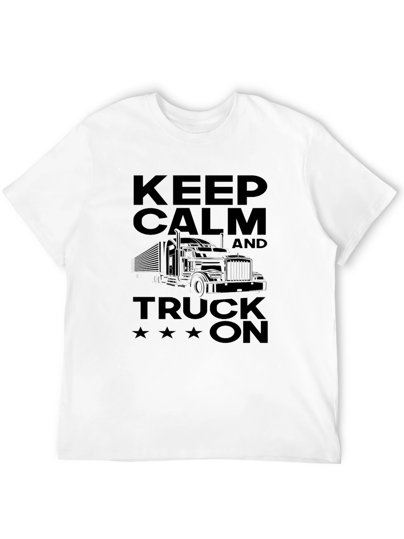 Keep Calm and Truck On Mens Black T-Shirt