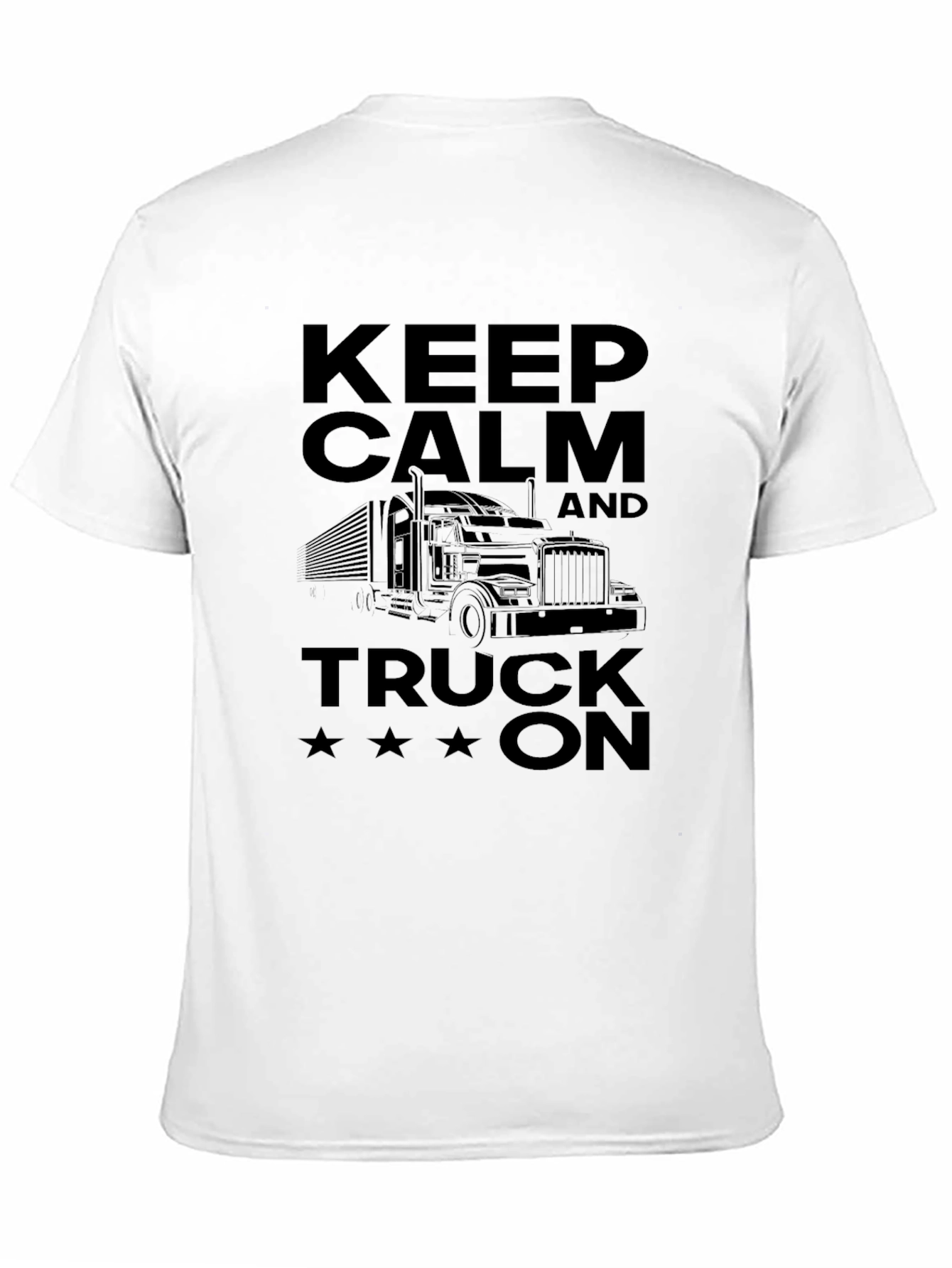 Keep Calm and Truck On Mens Black T-Shirt