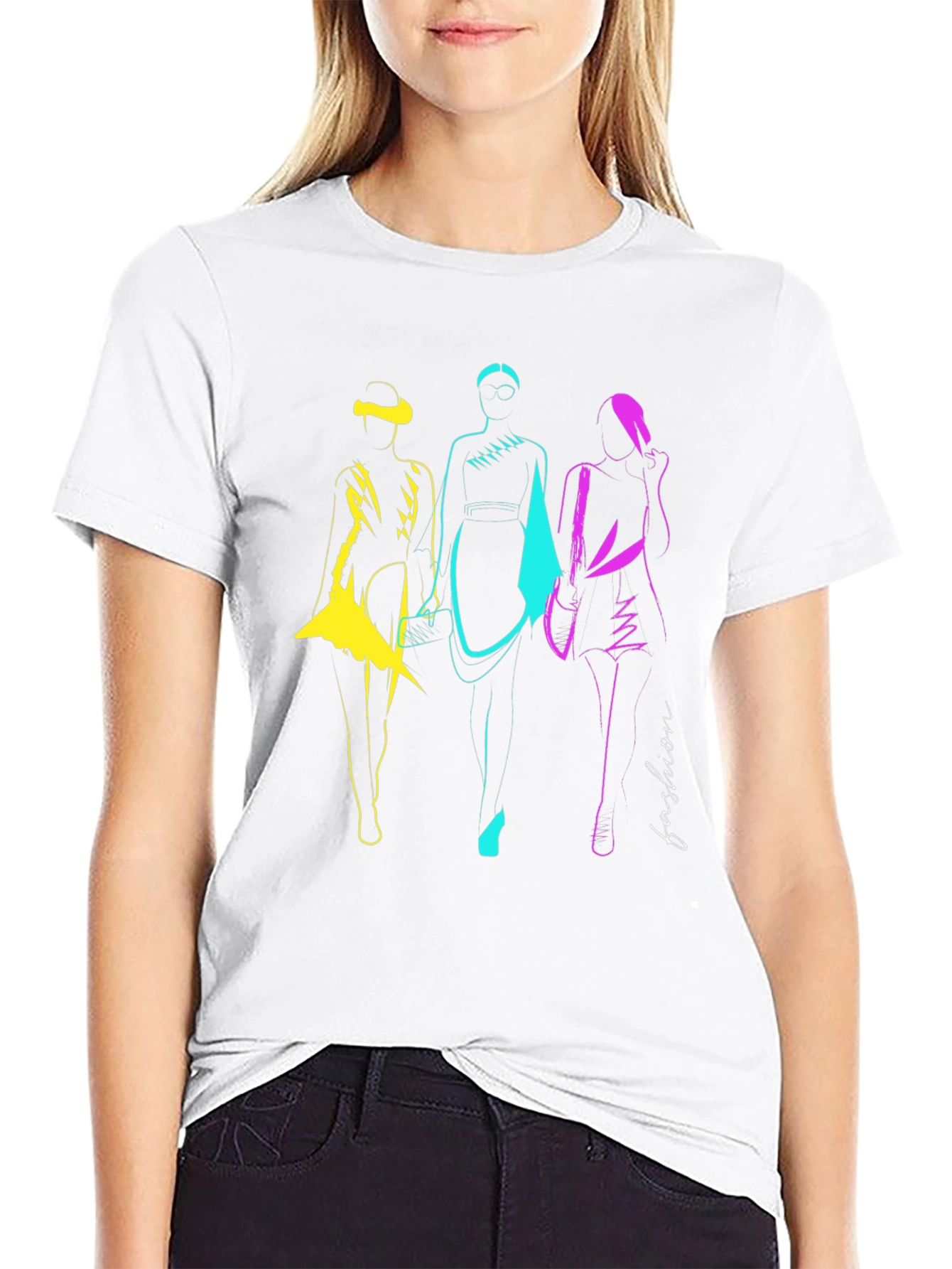 Fashion Women Graphic Tee - Stylish Design