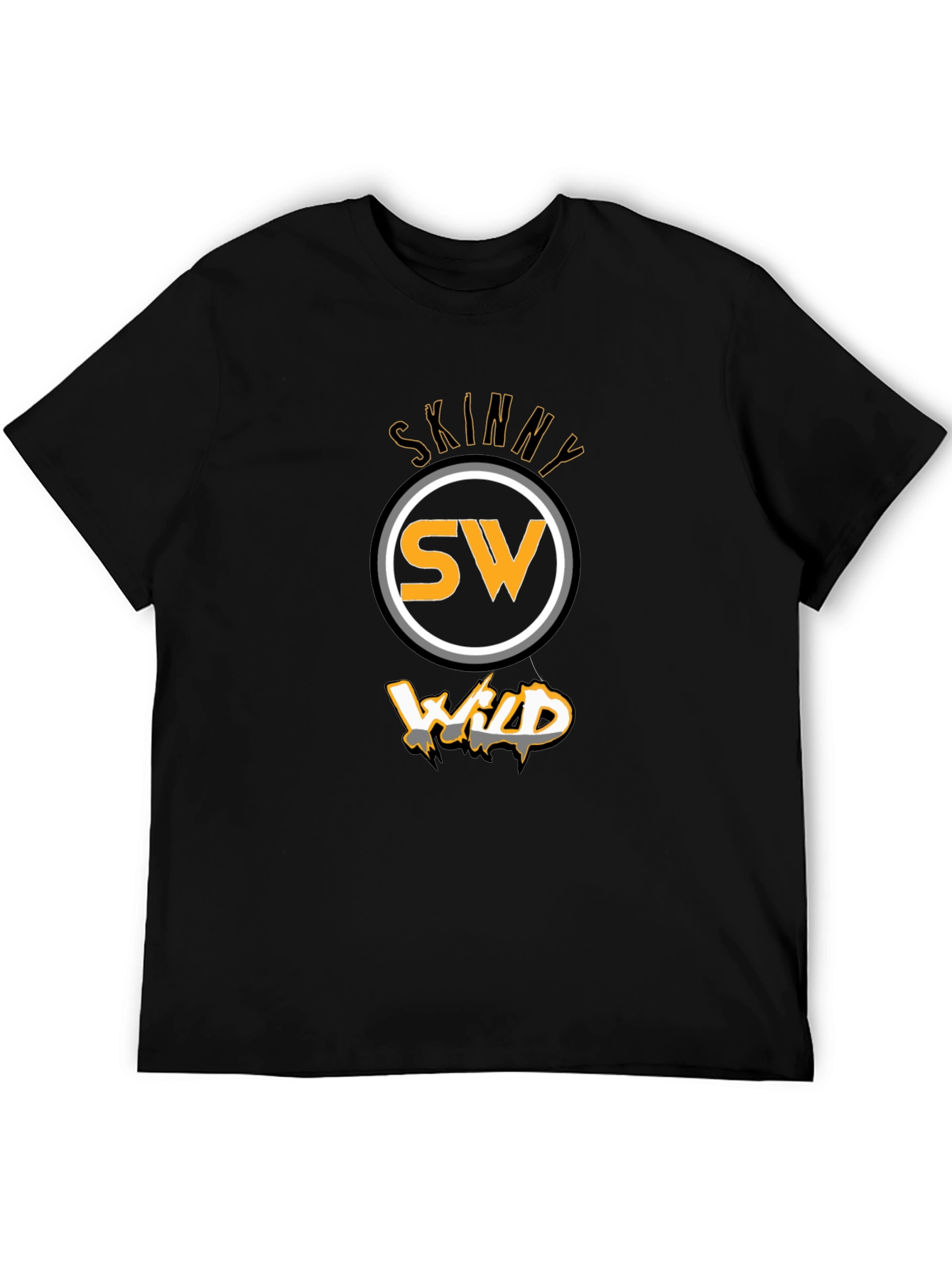 Skinny Wild Graphic T-Shirt - Black Crew Neck