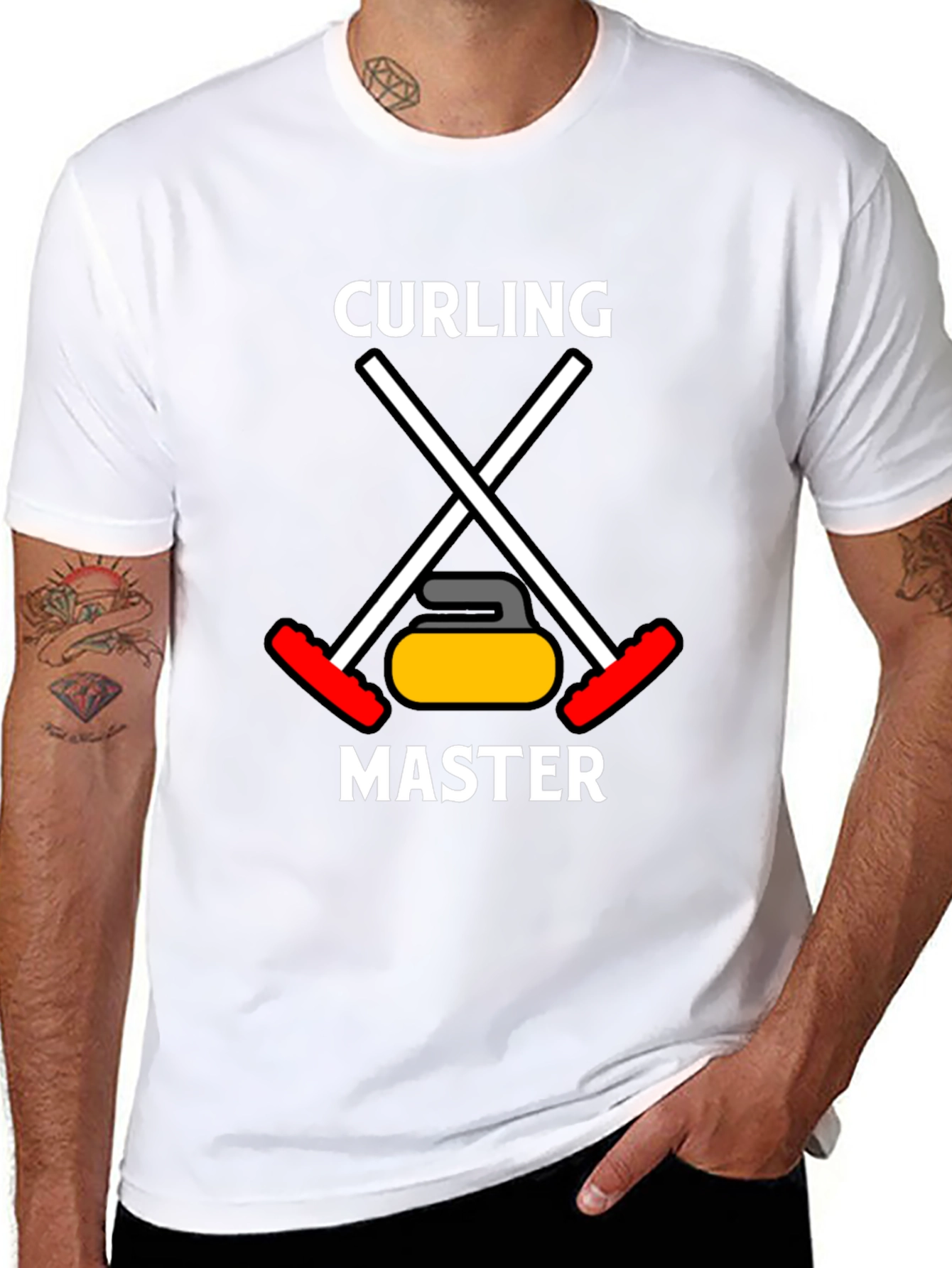 Curling Master Graphic T-Shirt -  Black