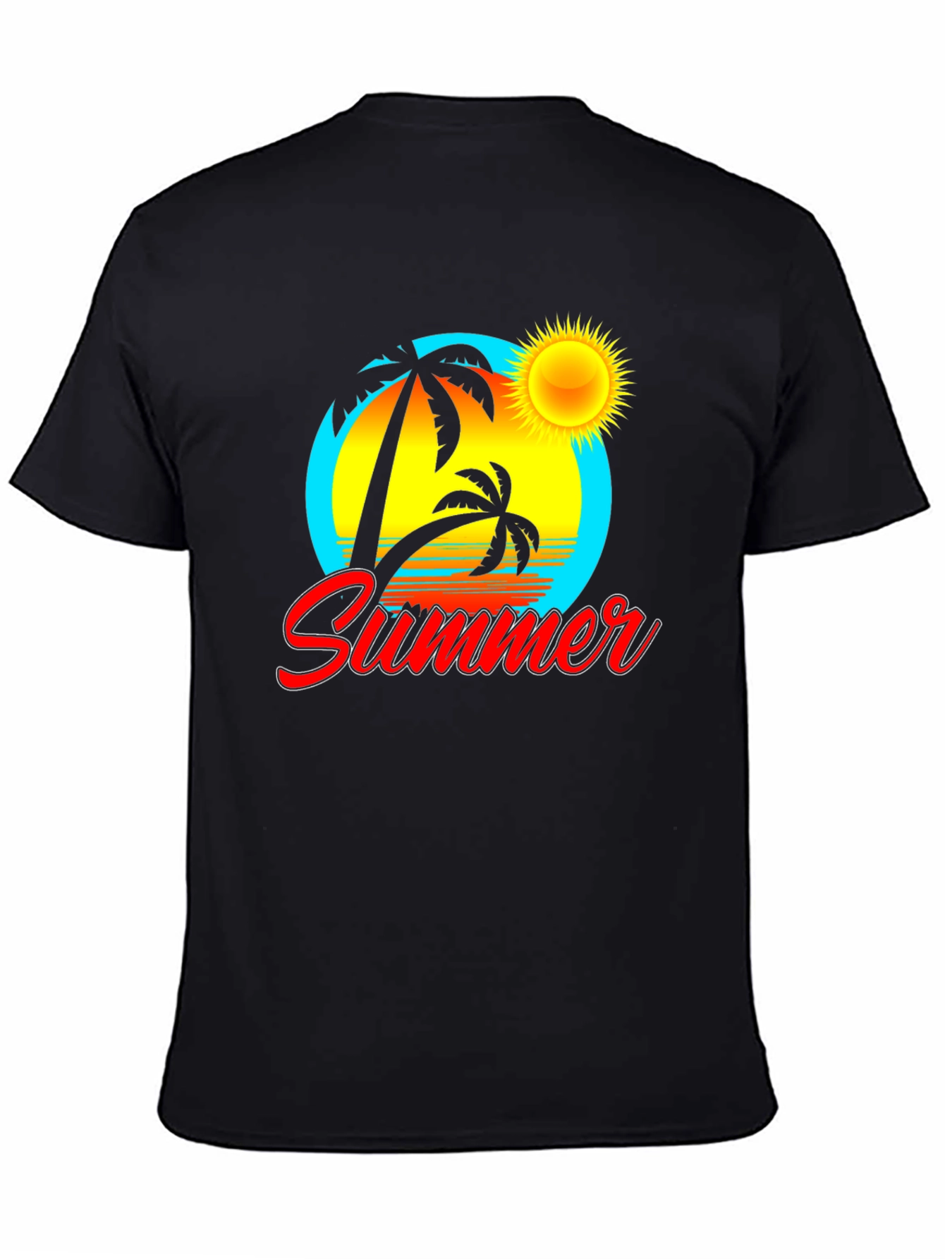 Summer Vibe Black Graphic Tee