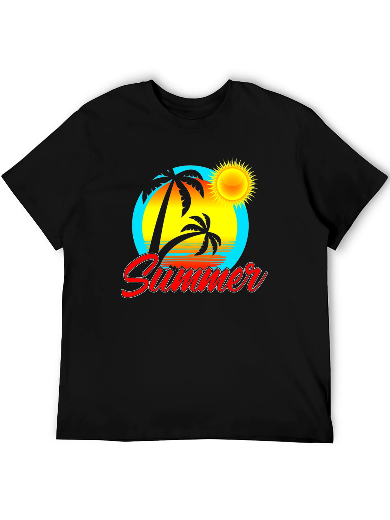 Summer Vibe Black Graphic Tee
