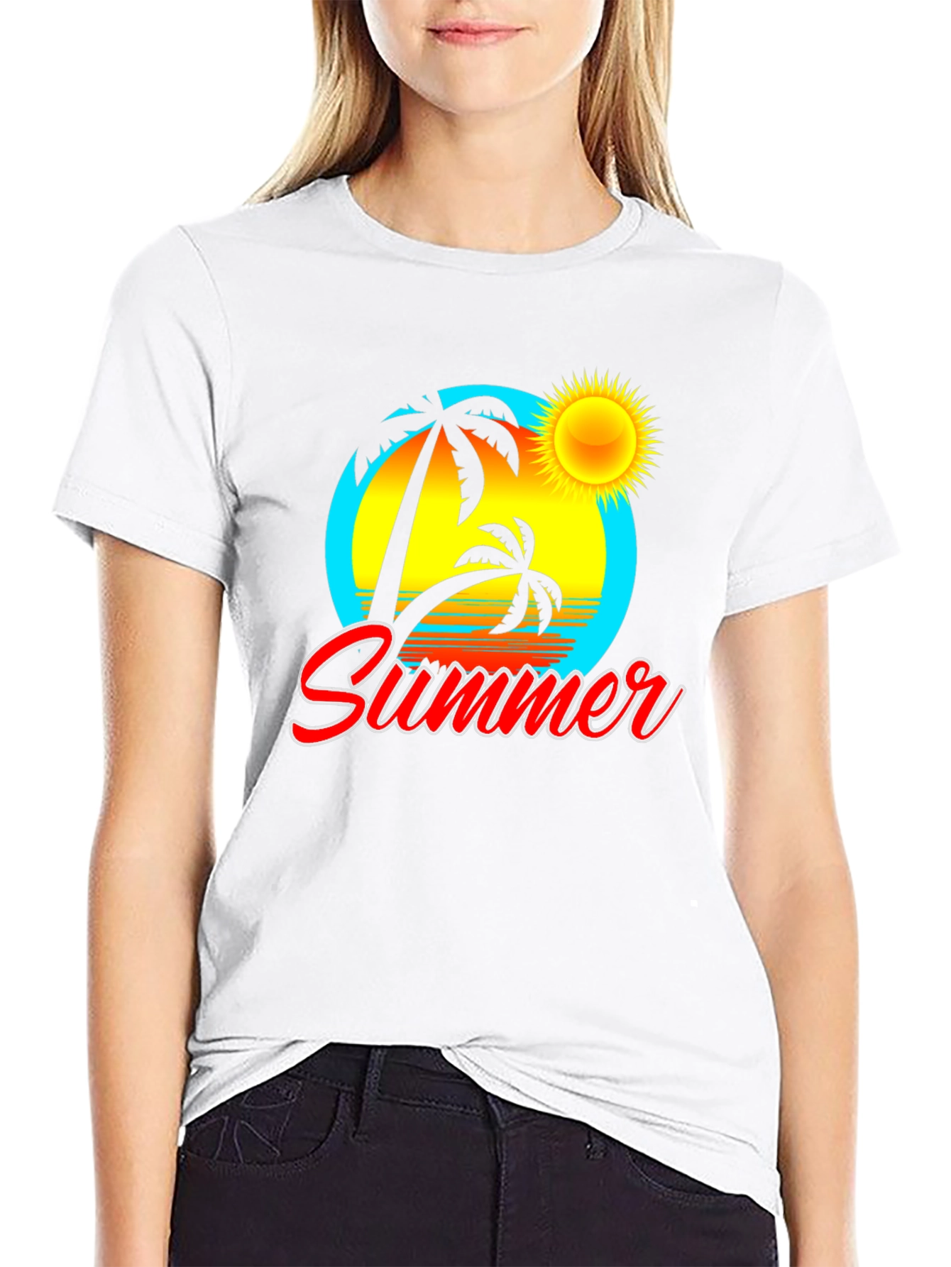 Summer Vibe Black Graphic Tee