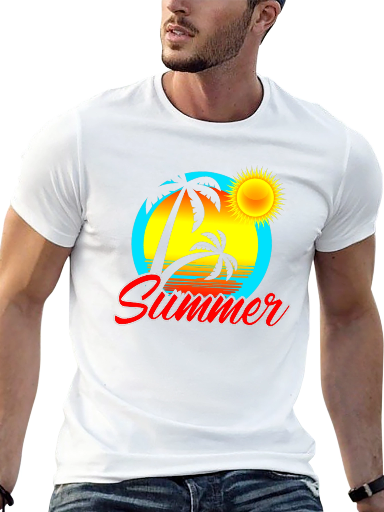 Summer Vibe Black Graphic Tee
