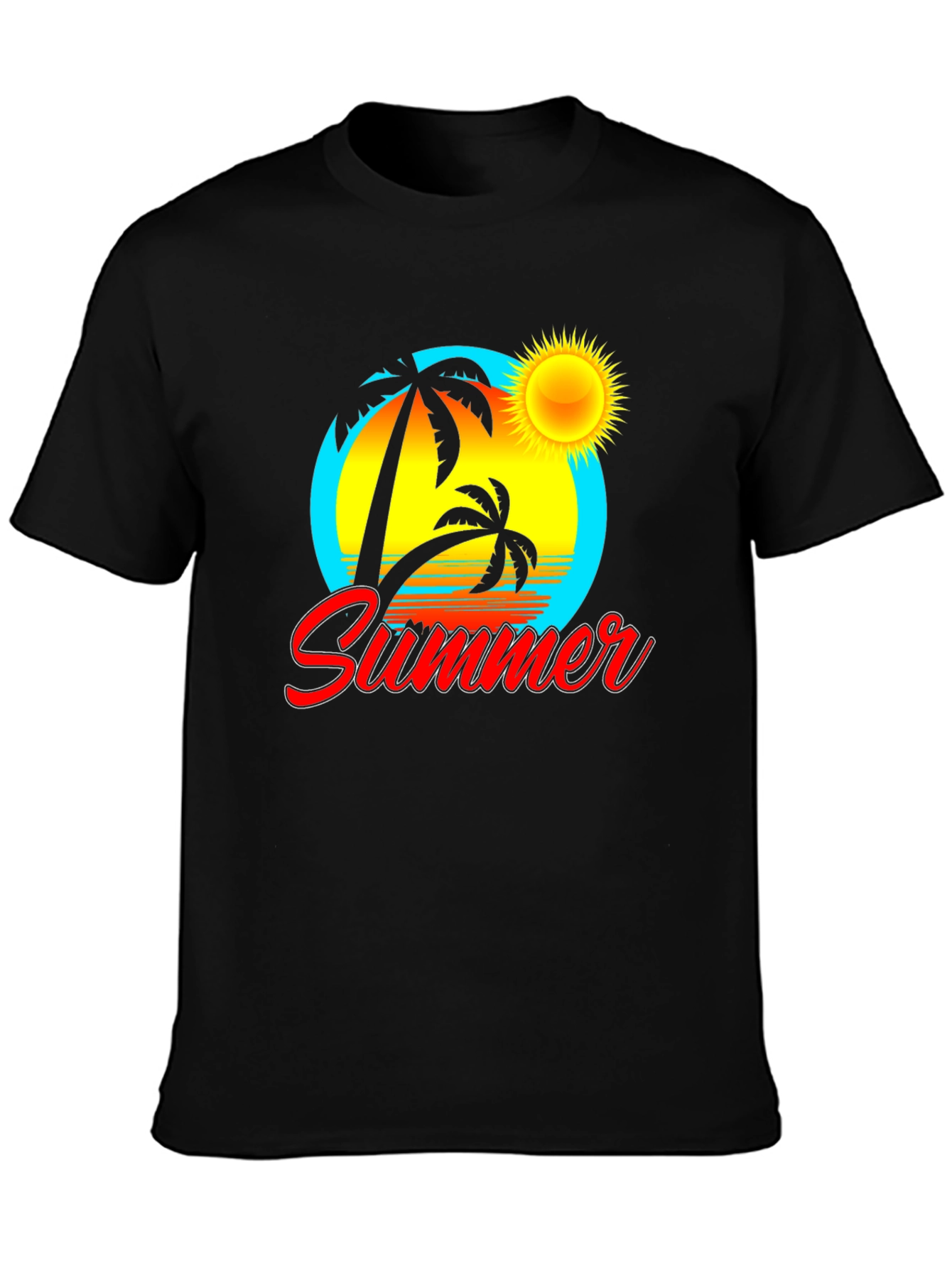 Summer Vibe Black Graphic Tee