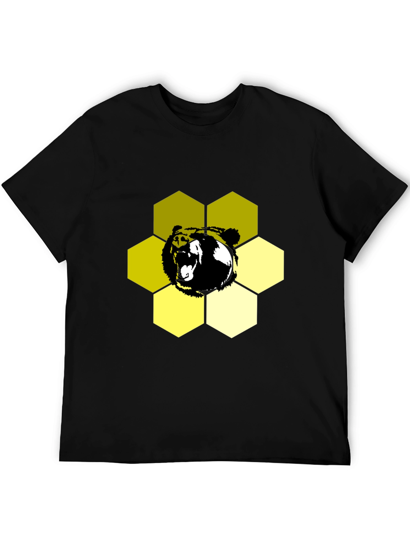 Bear Hexagon Graphic Tee - Black