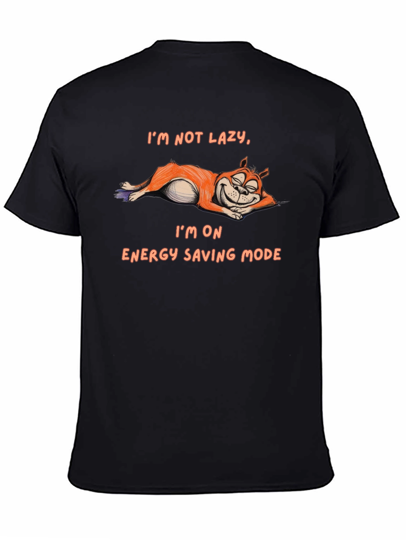 Lazy Cat Energy Saving Mode Graphic T-Shirt