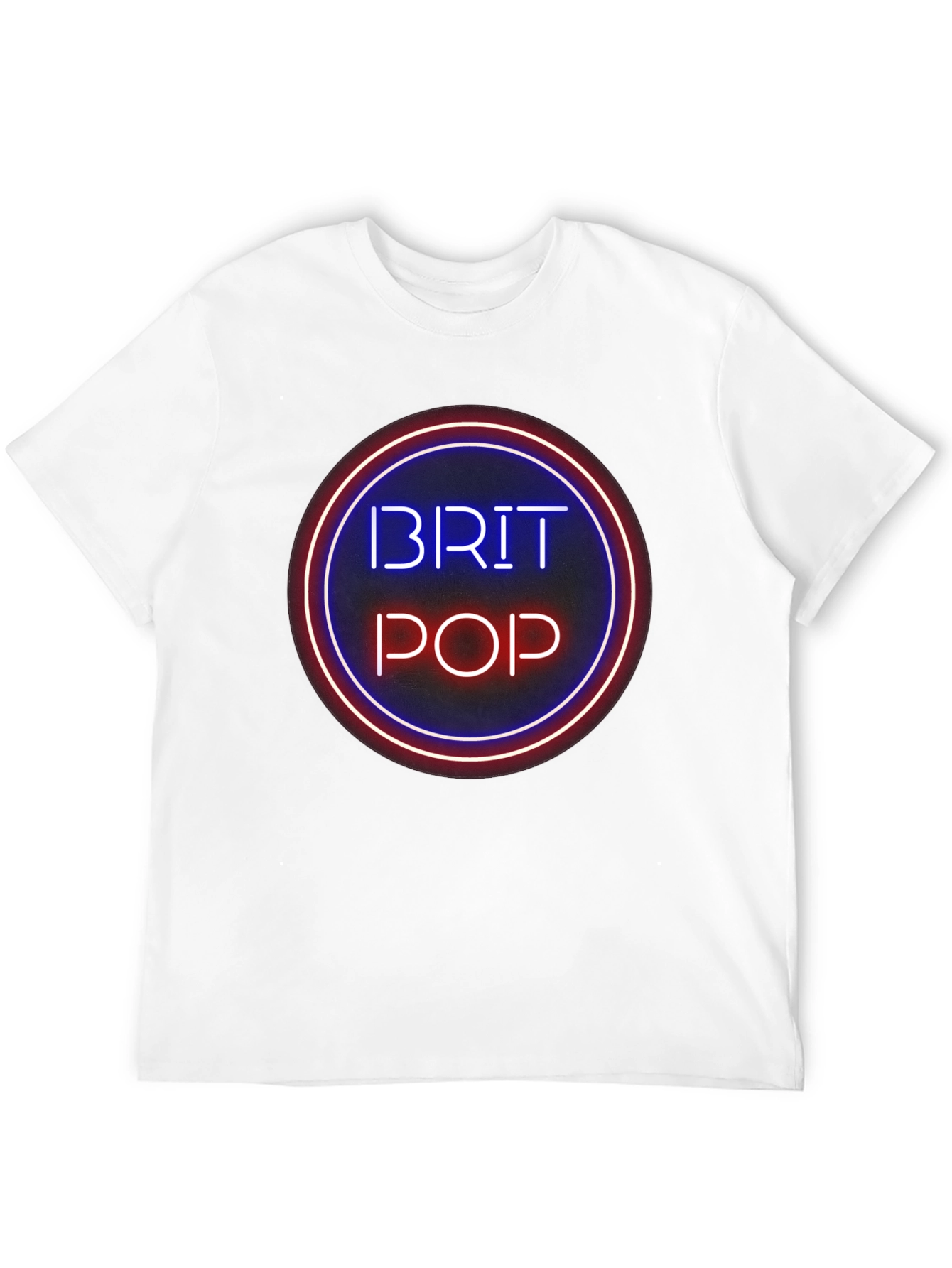 Brit Pop Neon Circle Black T-Shirt