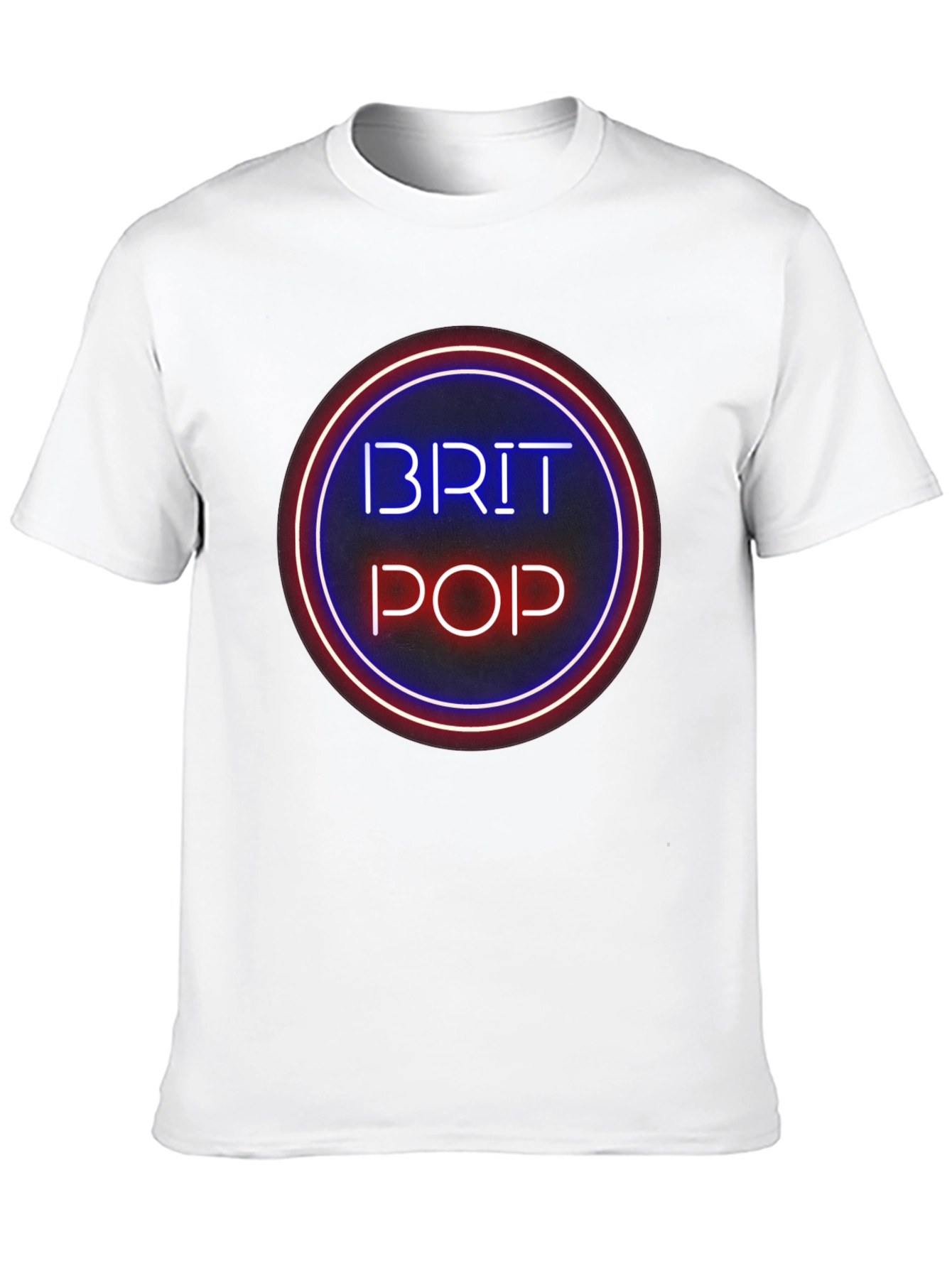 Brit Pop Neon Circle Black T-Shirt