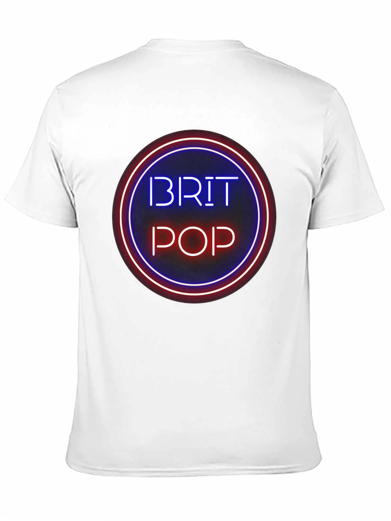 Brit Pop Neon Circle Black T-Shirt