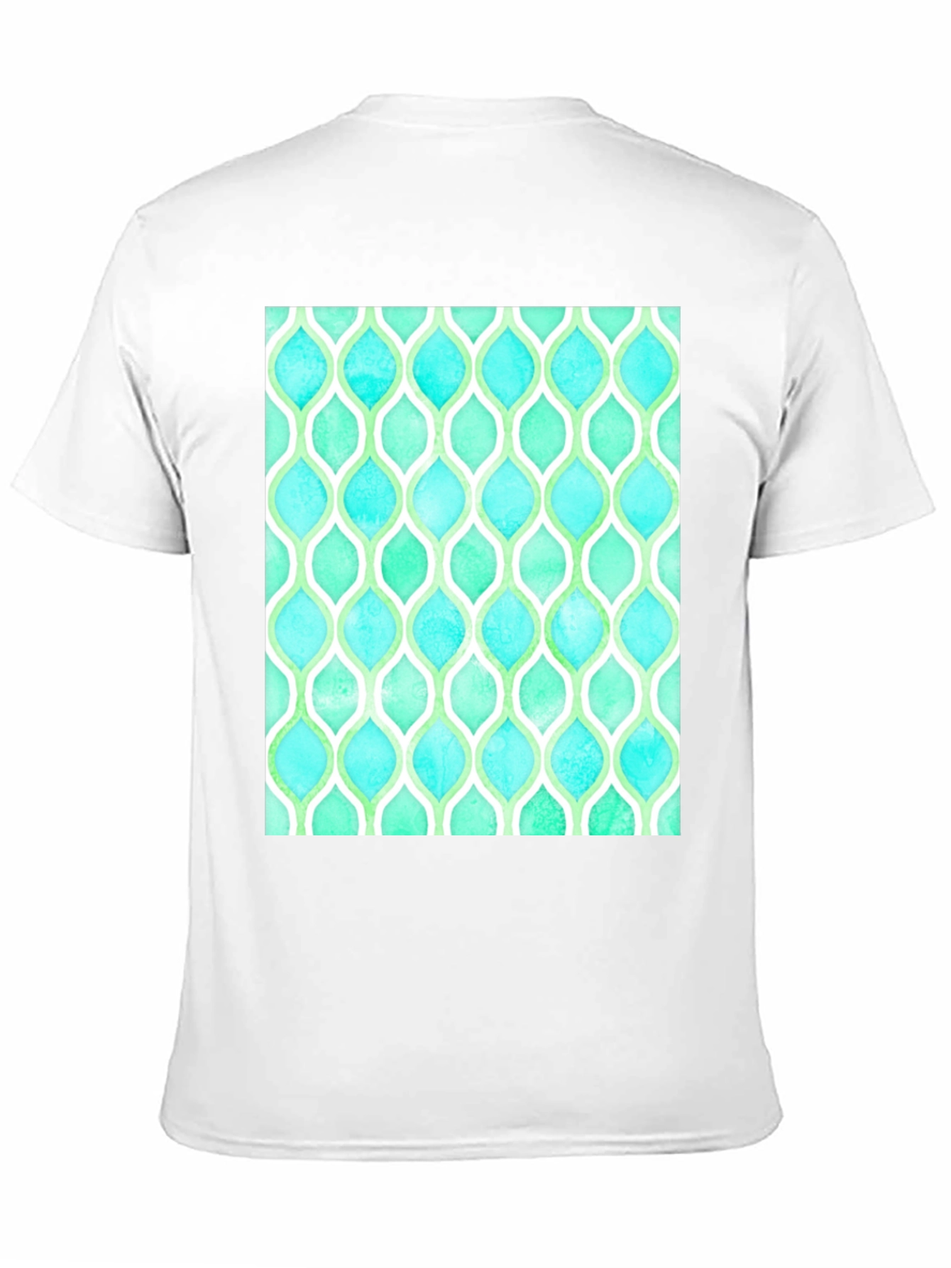 Aqua & Green Patterned T-Shirt