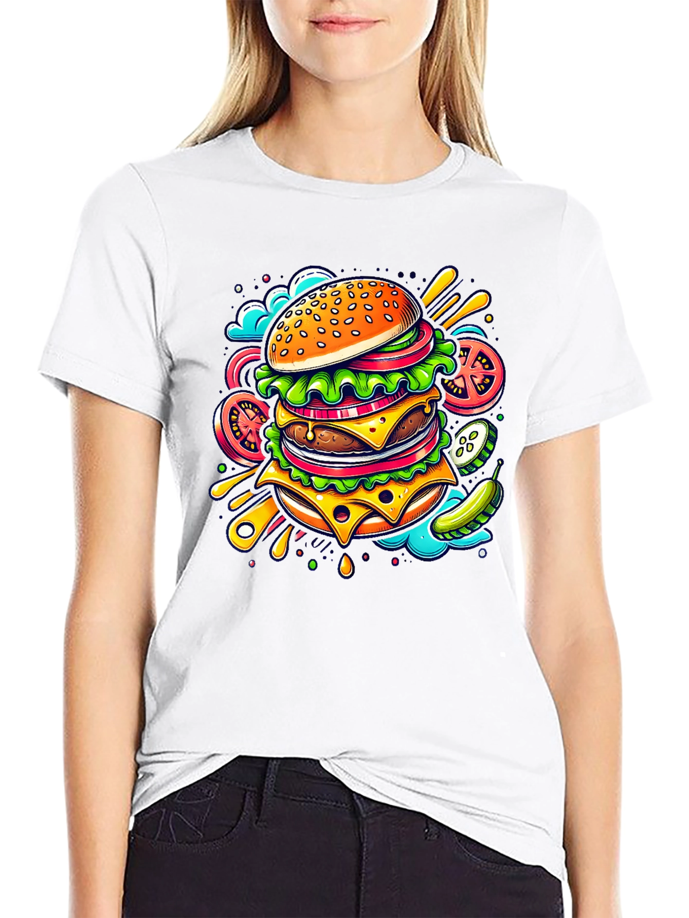 Burger Graphic Tee - Stylish Comfort