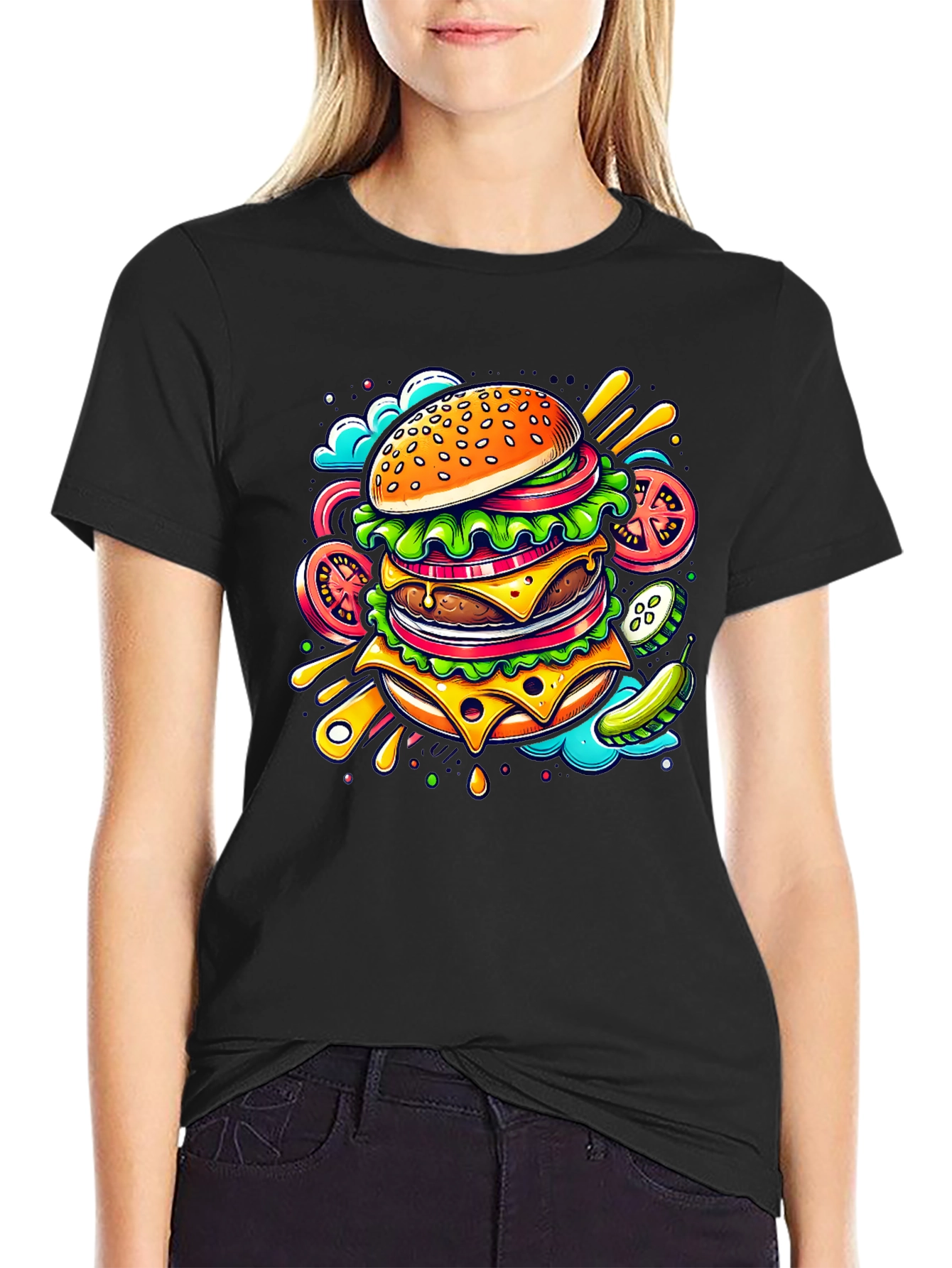 Burger Graphic Tee - Stylish Comfort