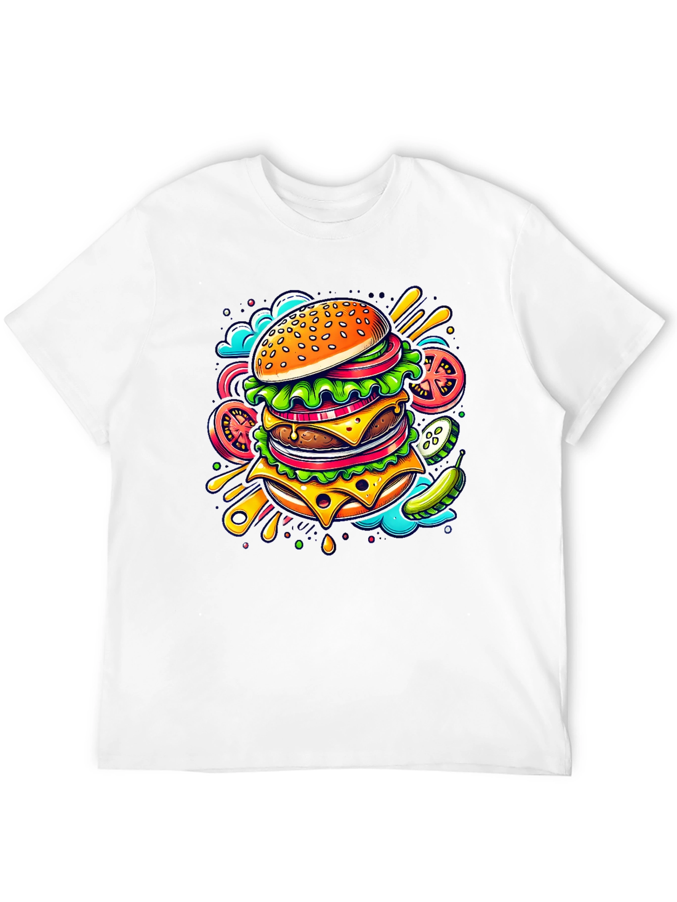Burger Graphic Tee - Stylish Comfort