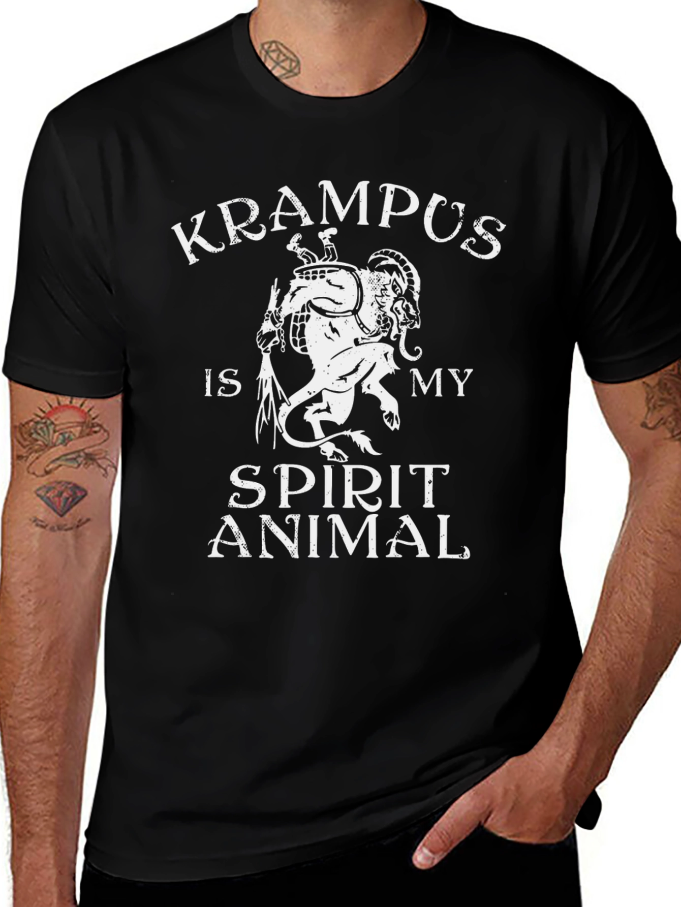 Krampus Spirit Animal Black T-Shirt