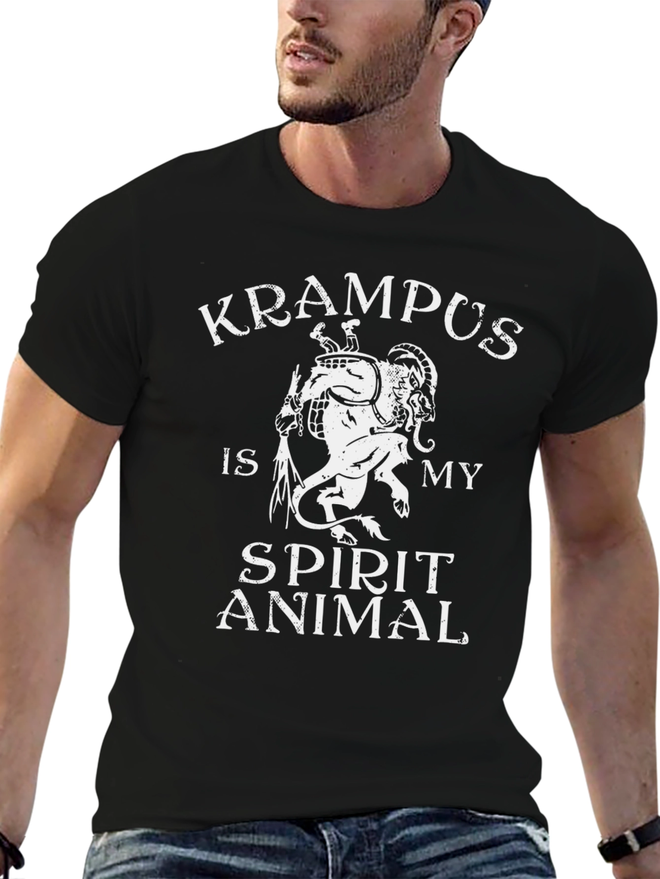 Krampus Spirit Animal Black T-Shirt