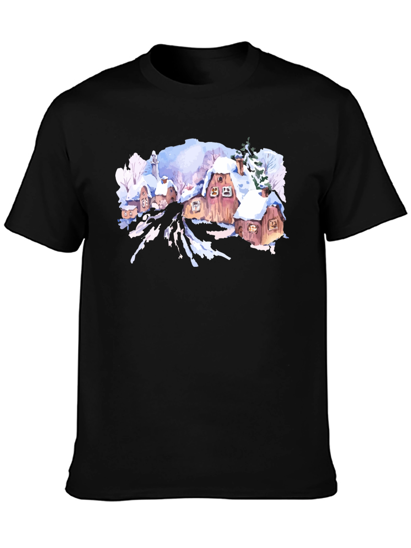 Winter Village Graphic Tee - Black