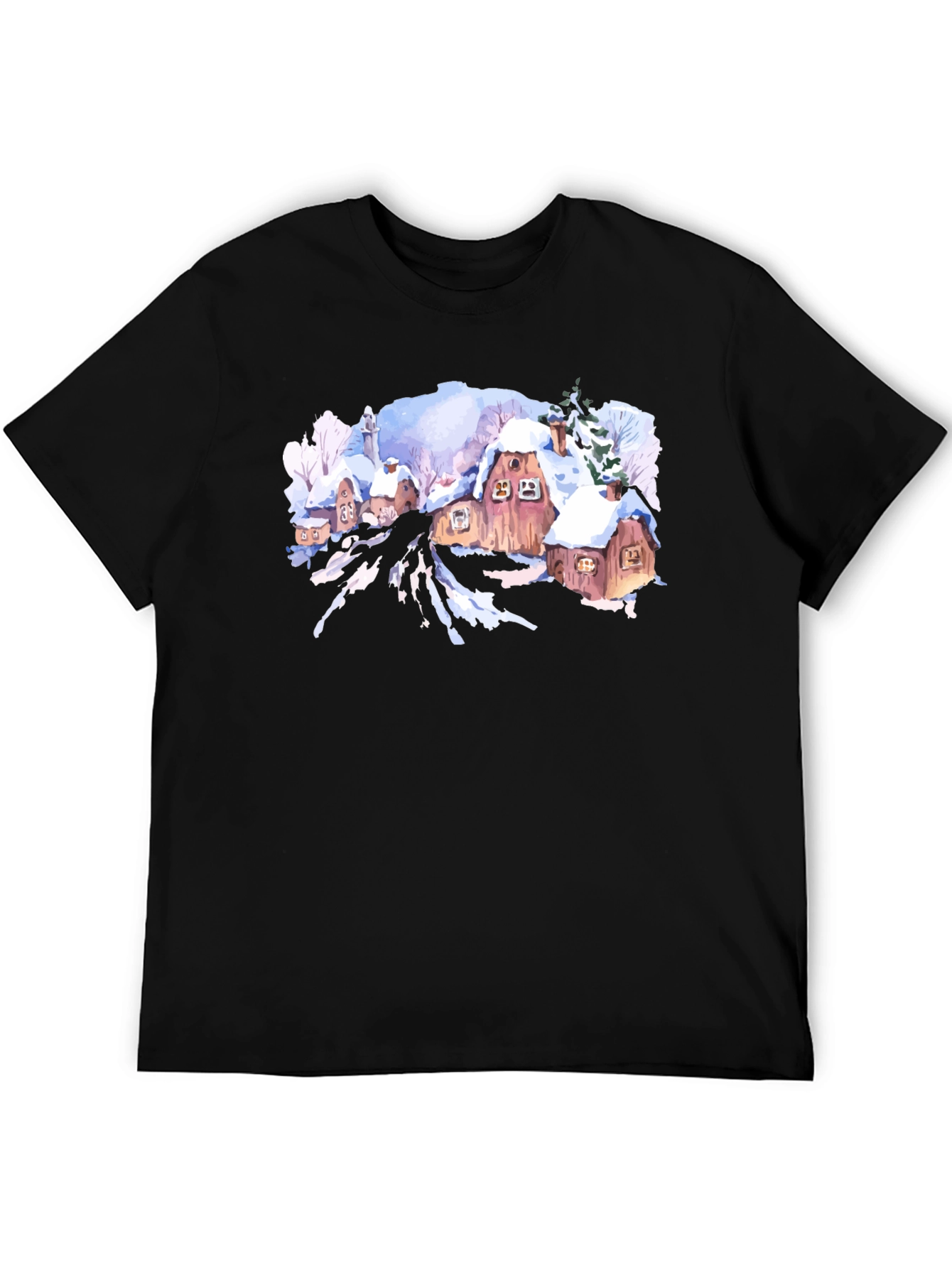Winter Village Graphic Tee - Black