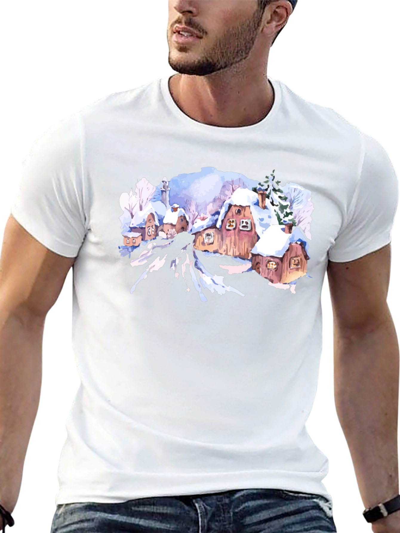 Winter Village Graphic Tee - Black