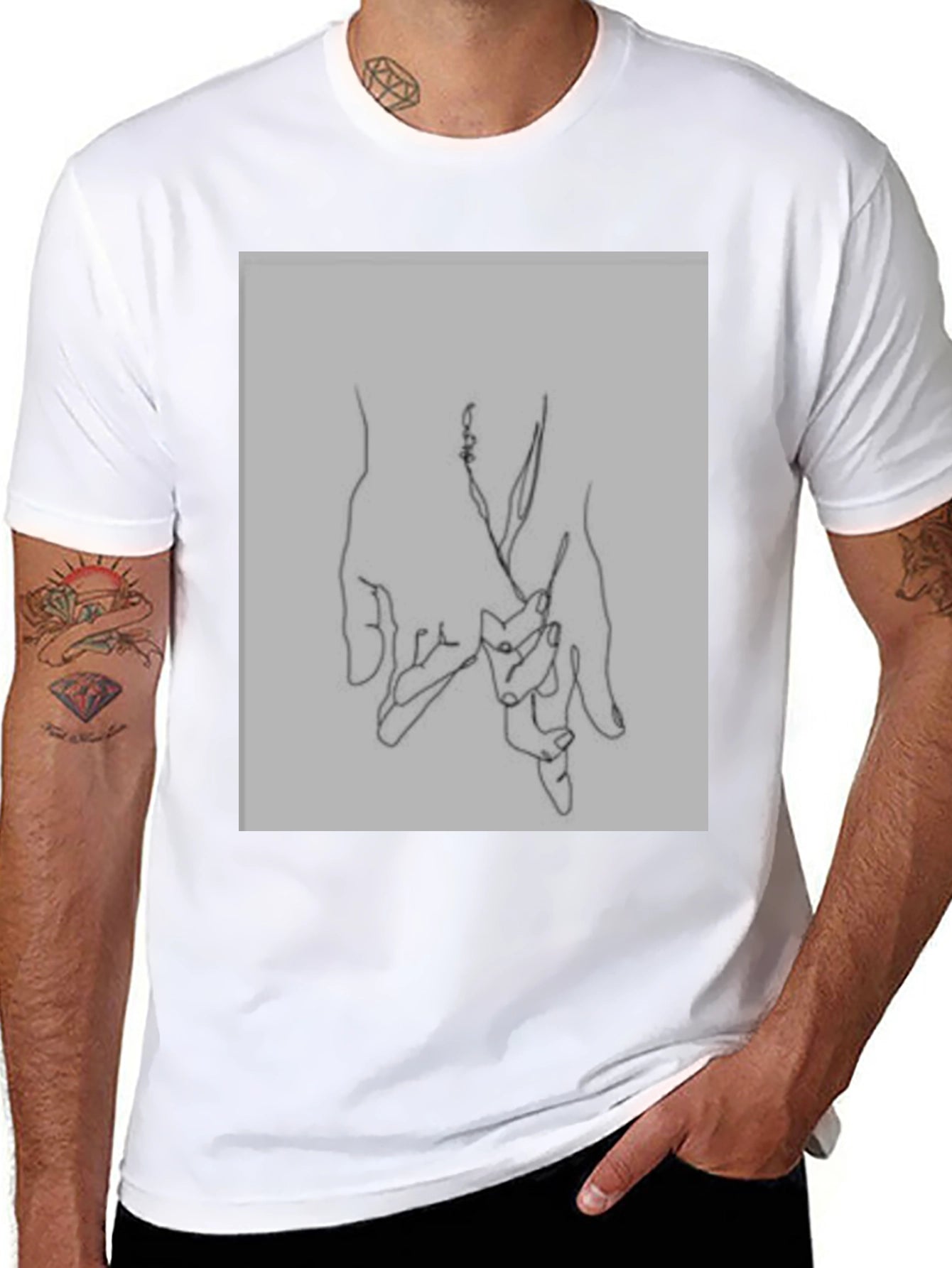 Minimalist Hand Holding Graphic Tee