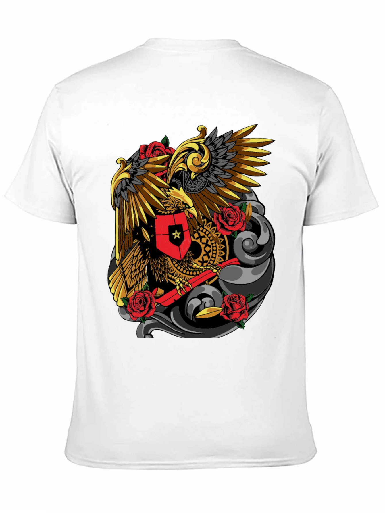 Eagle & Rose Graphic Tee - Bold Black T-Shirt