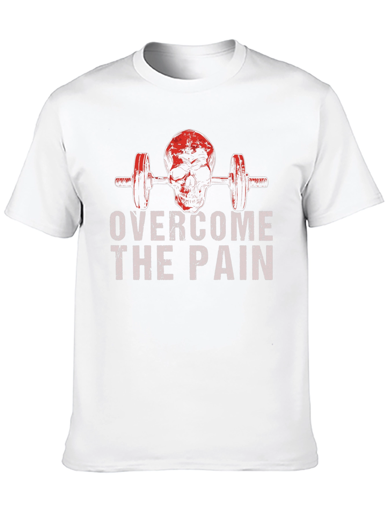 Skull Barbell Overcome The Pain Graphic T-Shirt