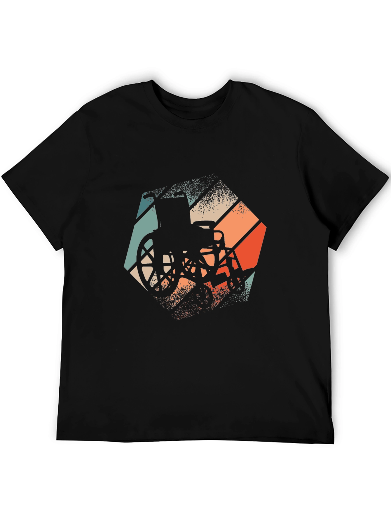 Retro Wheelchair Graphic Tee - Black Unisex T-Shirt