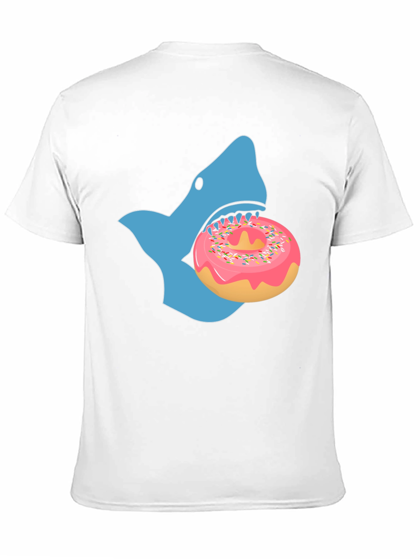 Shark Eating Donut Graphic Tee - Black