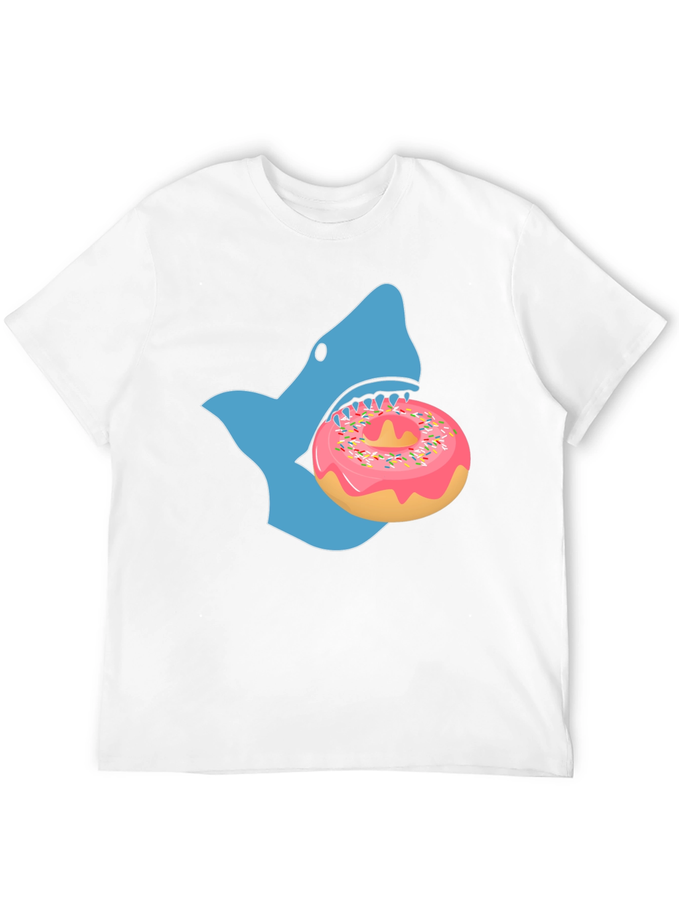 Shark Eating Donut Graphic Tee - Black
