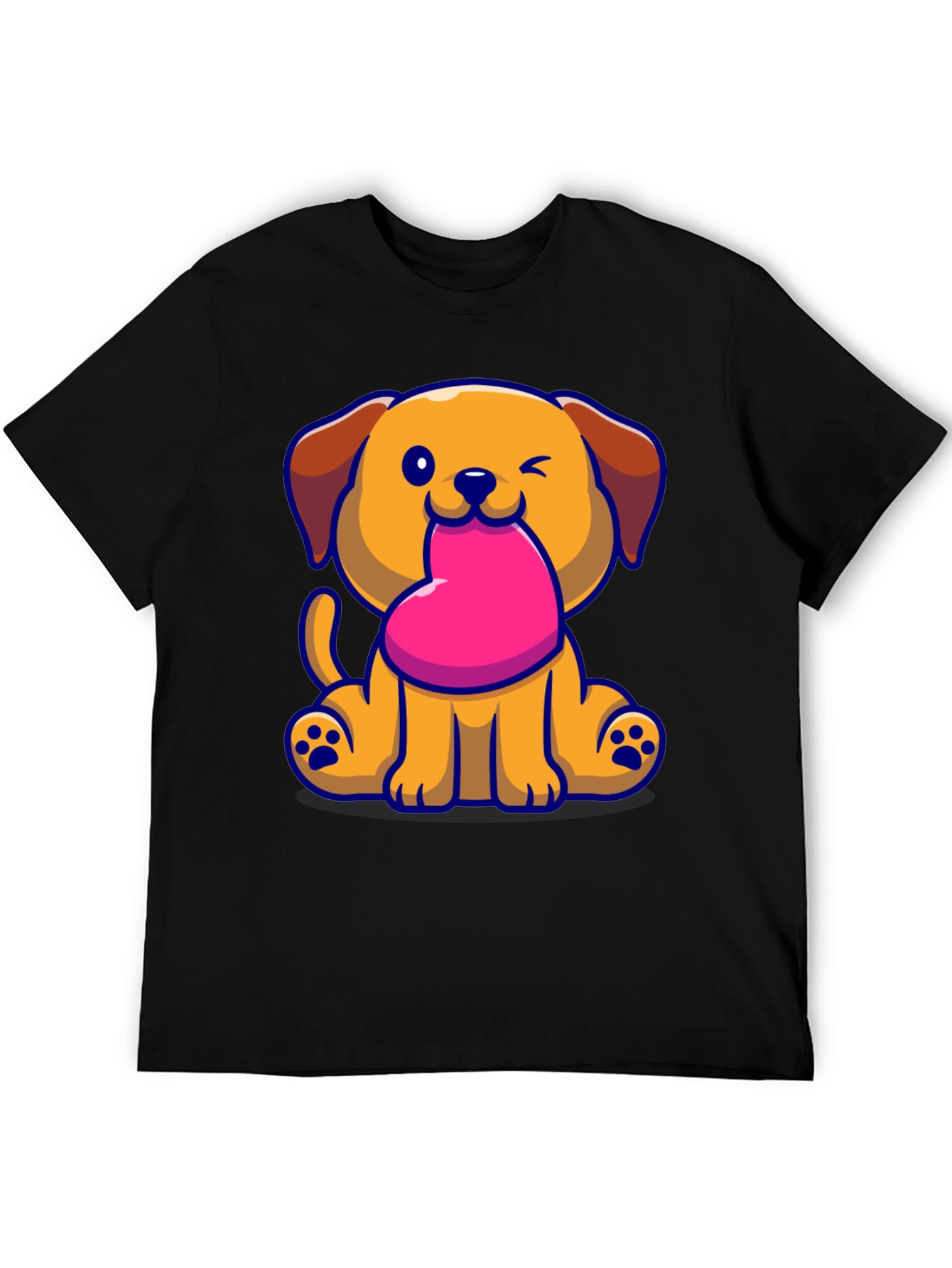 Cute Puppy with Heart Graphic Tee