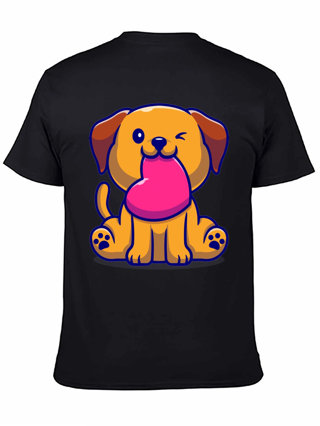 Cute Puppy with Heart Graphic Tee
