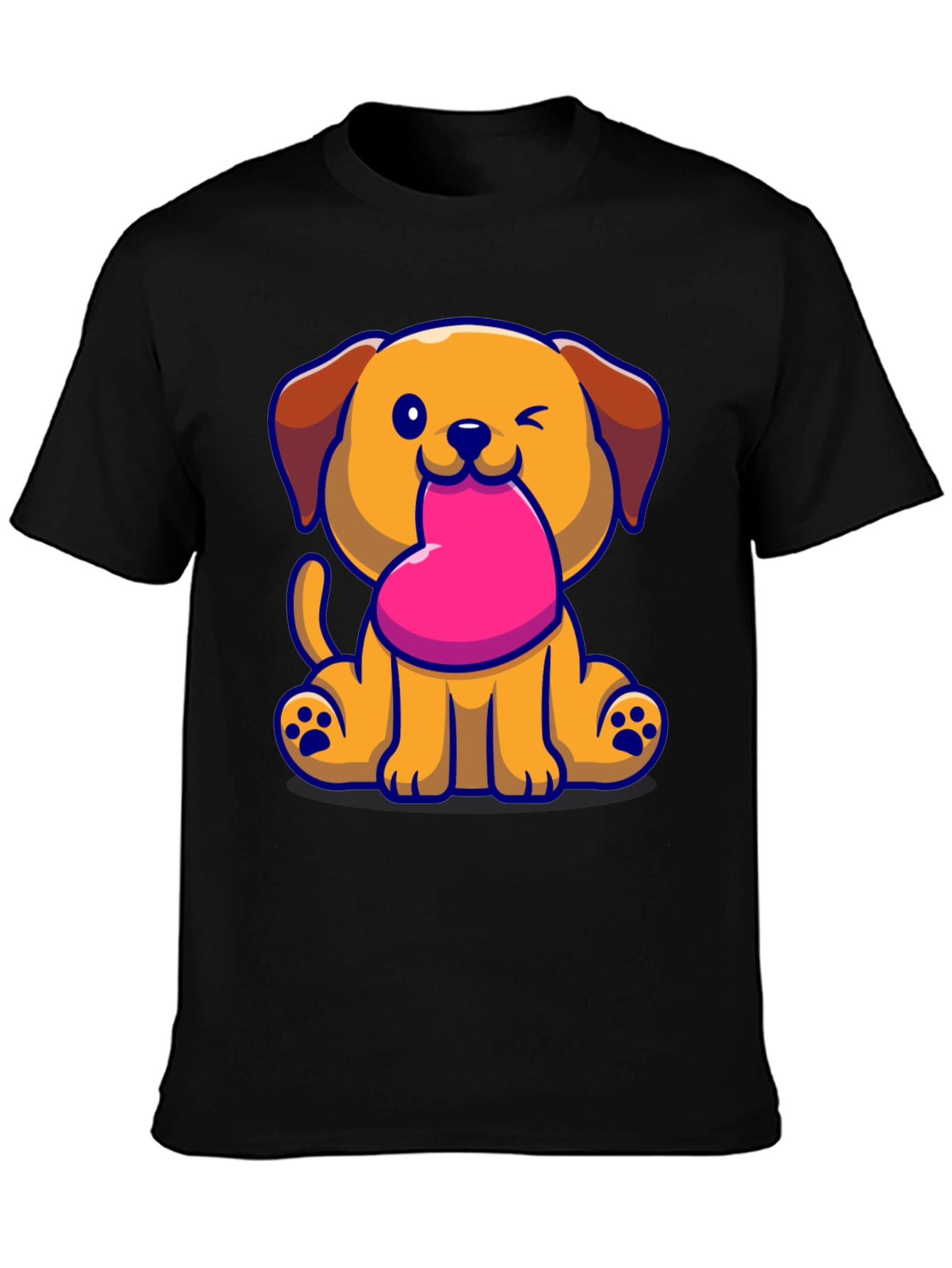 Cute Puppy with Heart Graphic Tee