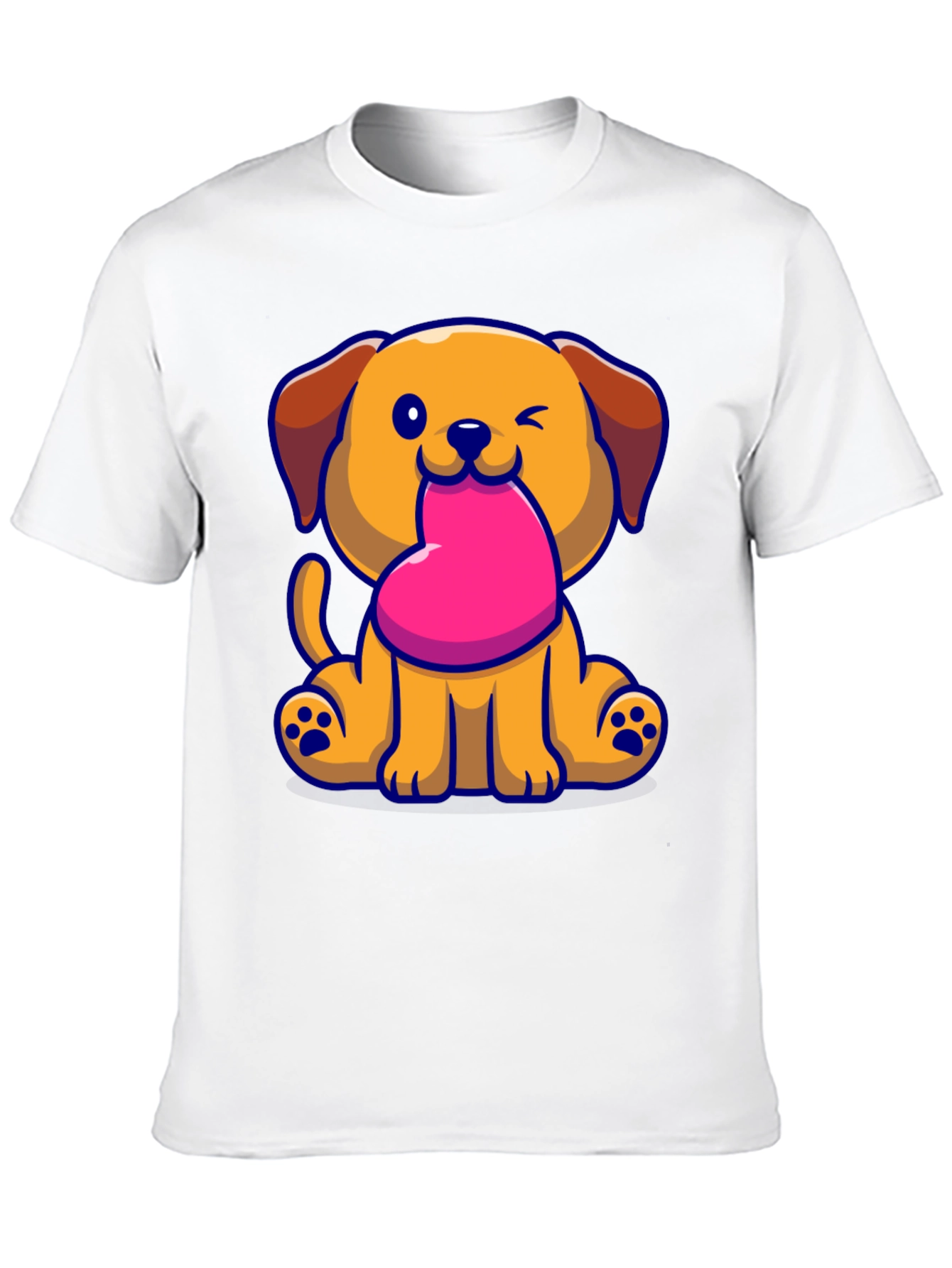 Cute Puppy with Heart Graphic Tee