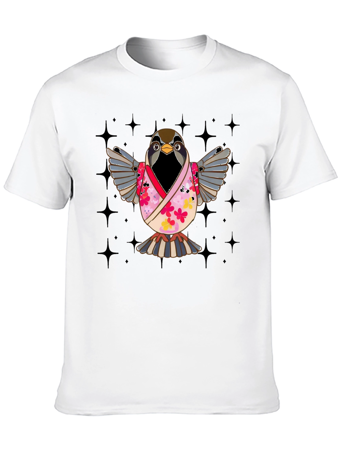 Bird in Kimono Graphic T-Shirt