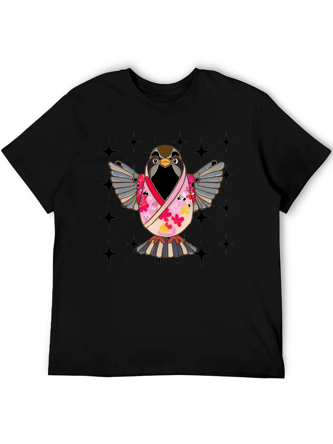 Bird in Kimono Graphic T-Shirt