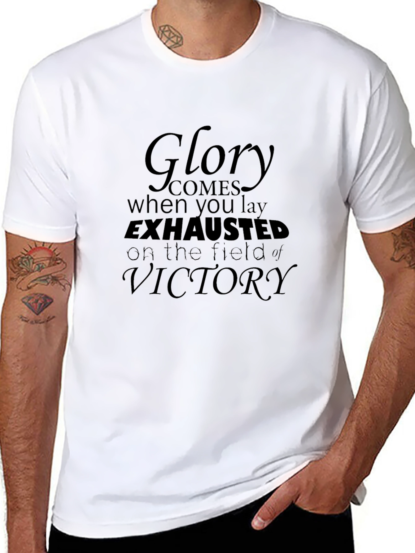Glory Exhausted Victory Tee - Black Cotton