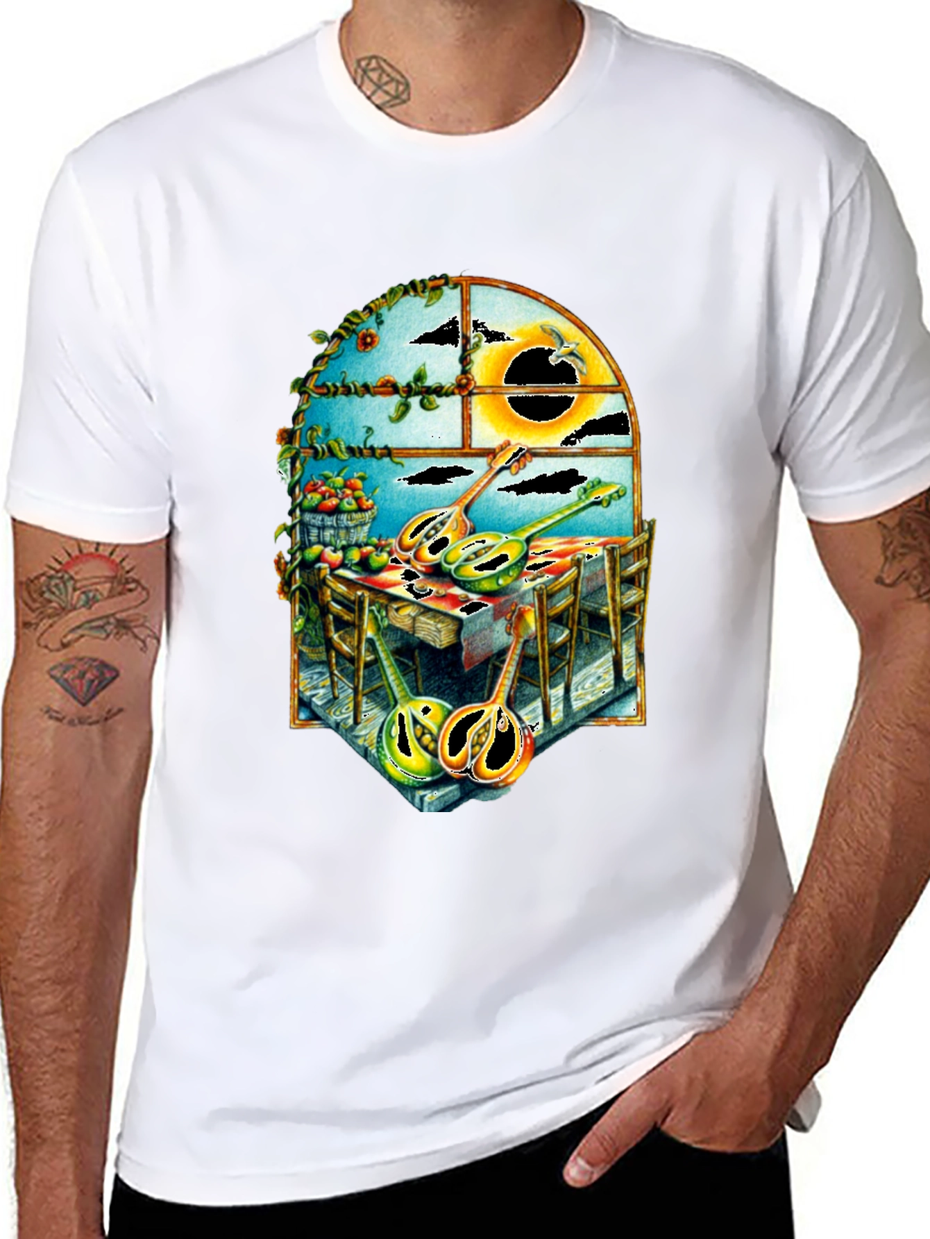 Abstract Musical Instrument Graphic T-Shirt