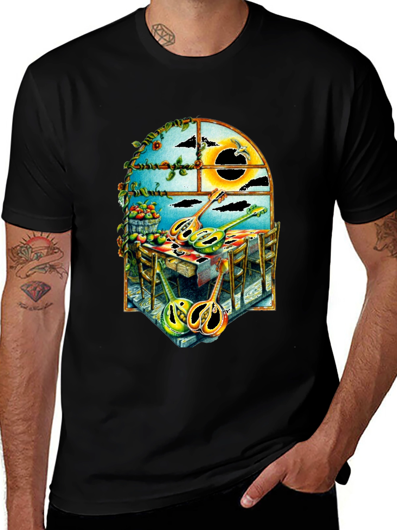 Abstract Musical Instrument Graphic T-Shirt