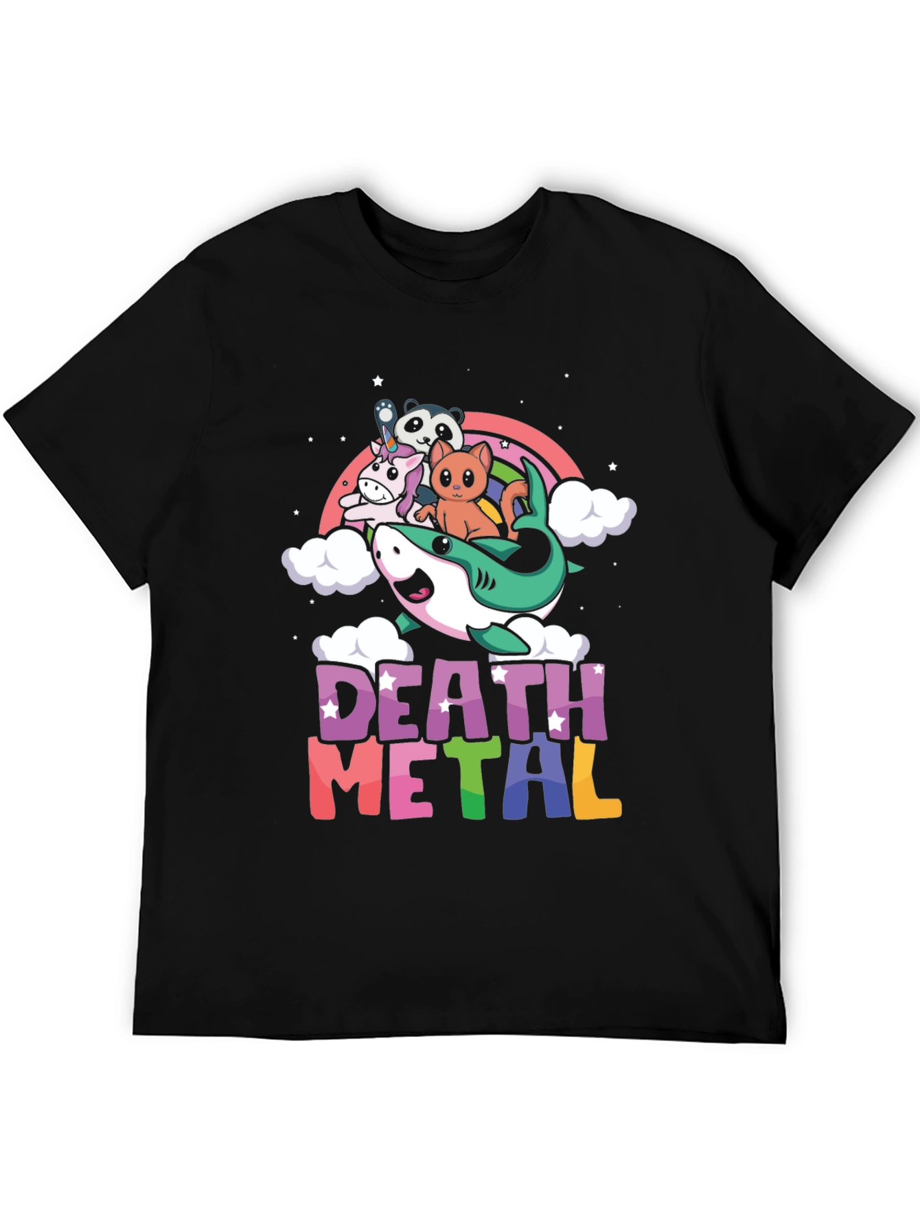 Death Metal Unicorn Shark Rainbow T-Shirt