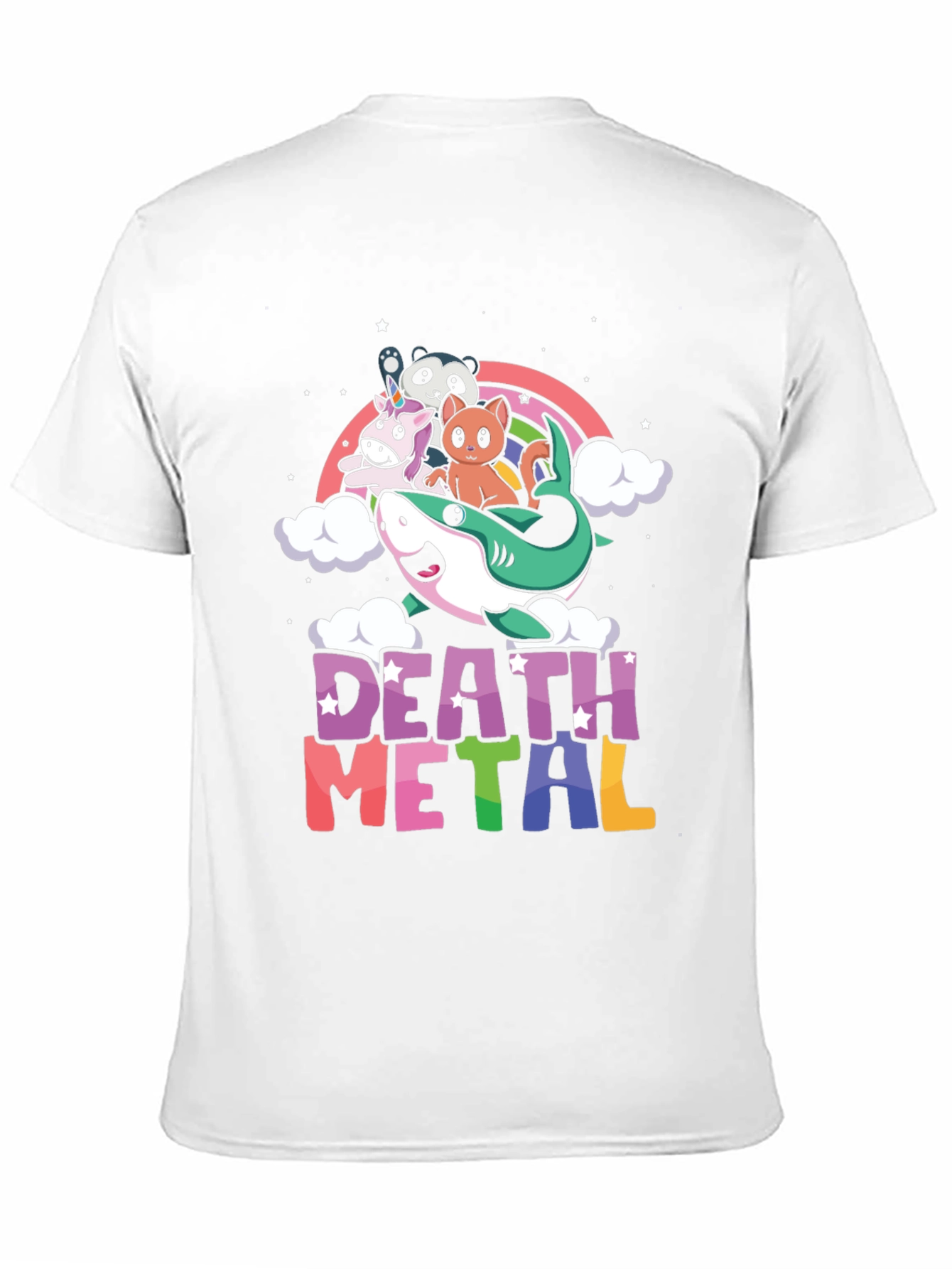 Death Metal Unicorn Shark Rainbow T-Shirt