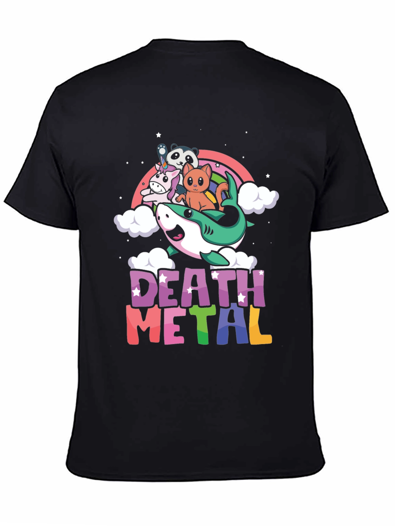 Death Metal Unicorn Shark Rainbow T-Shirt