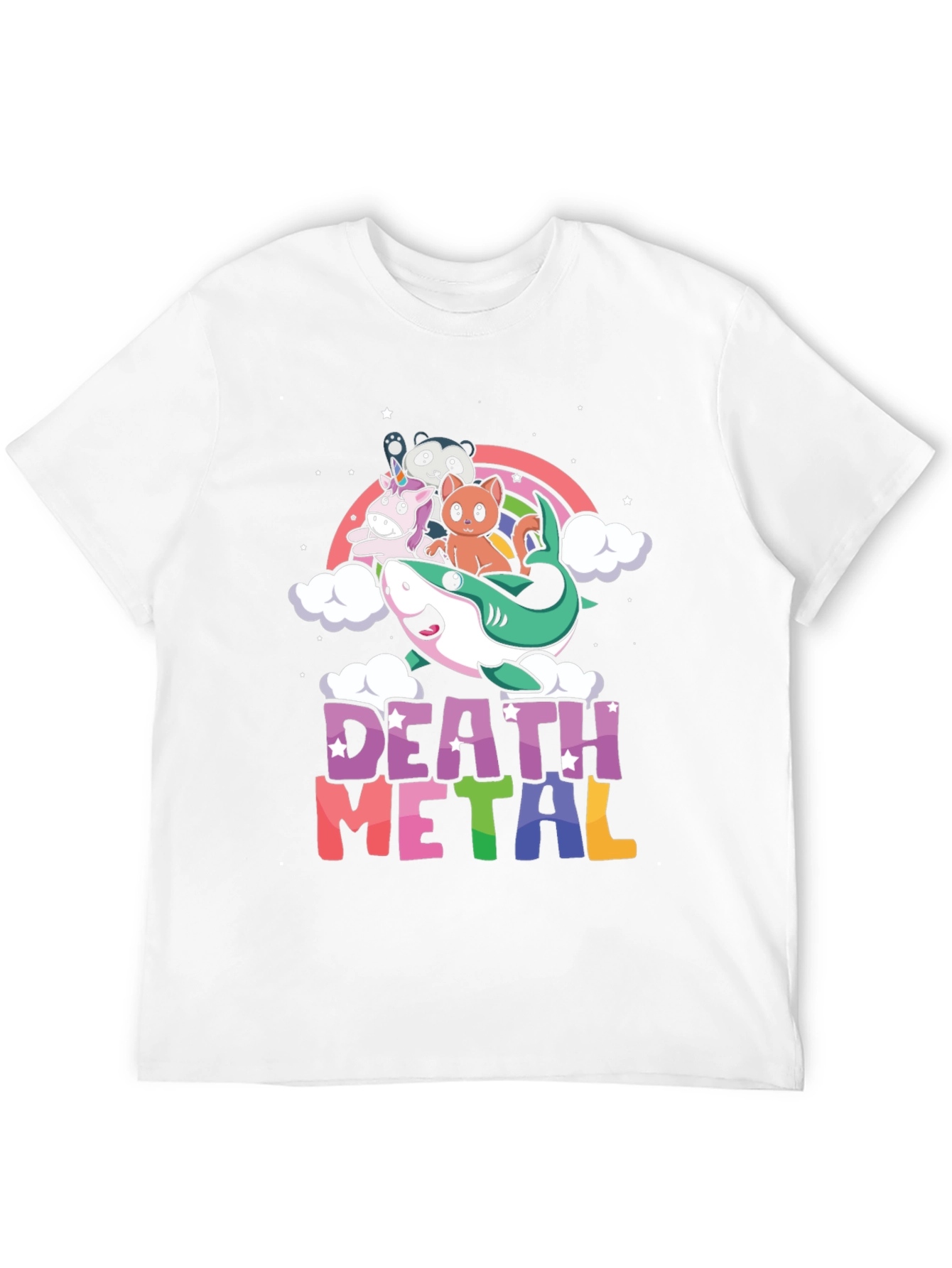 Death Metal Unicorn Shark Rainbow T-Shirt